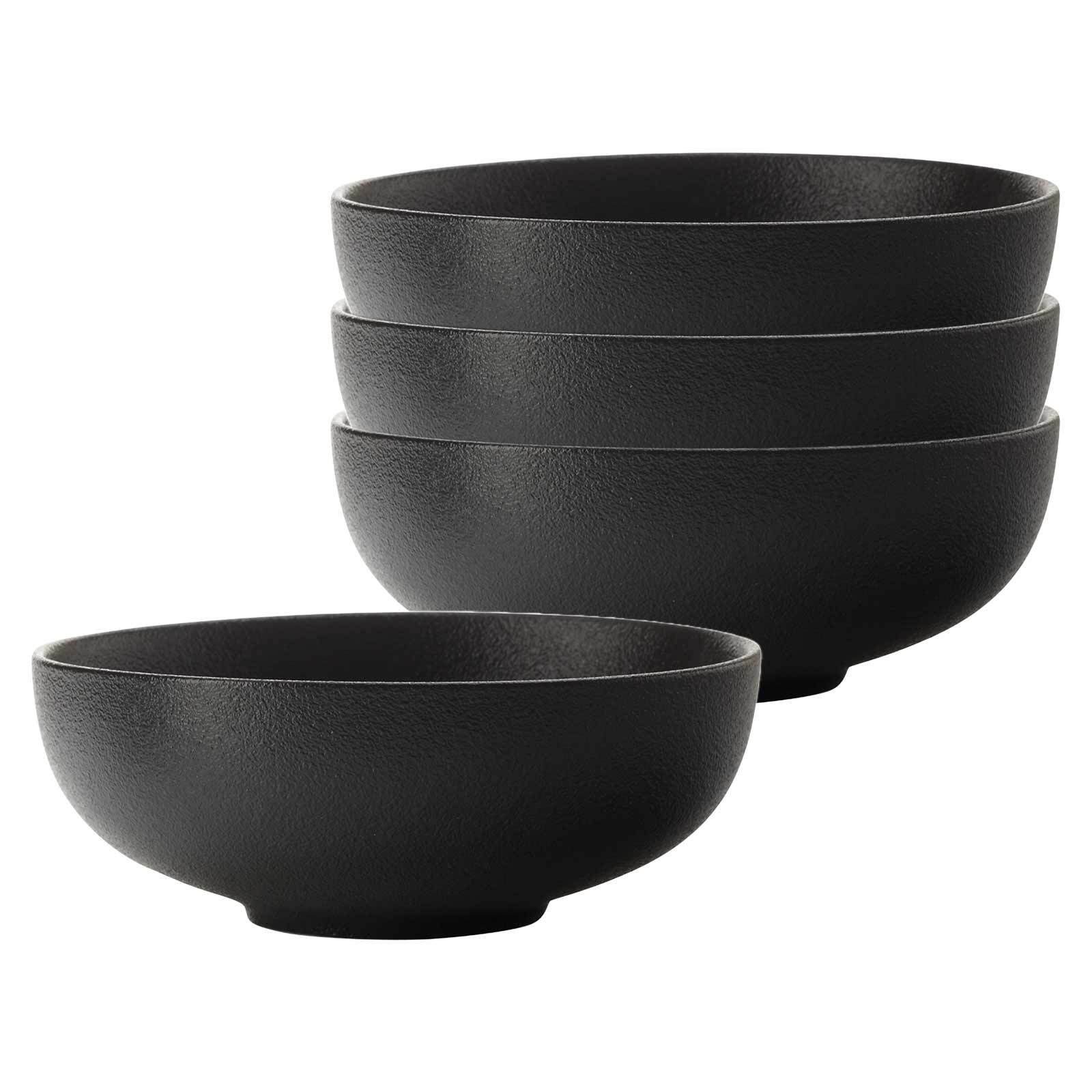 Maxwell & Williams Schale Caviar Black Suppenschalen ø 19 cm 4er Set, Keramik, (4 Schalen, 4-tlg)