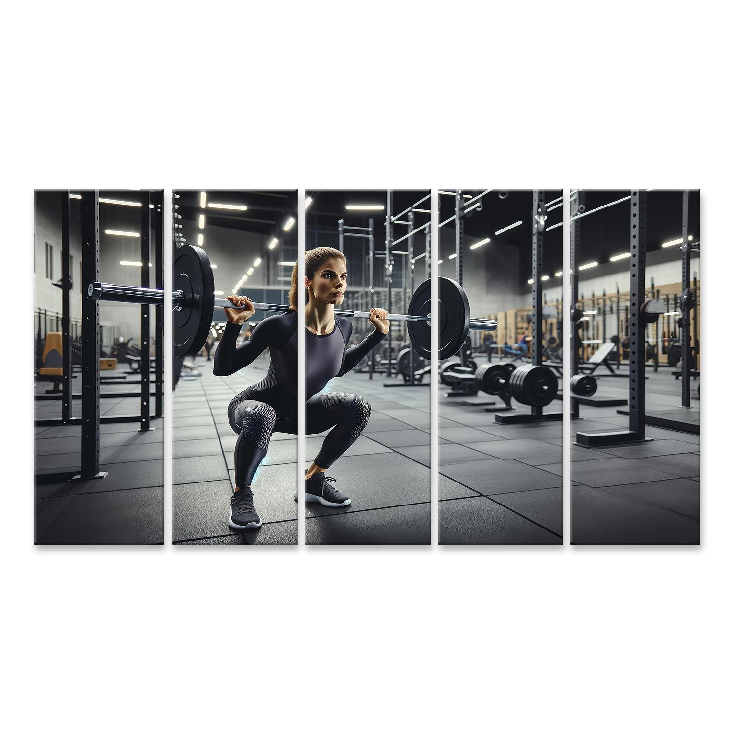 Leinwandbild Entschlossene Athletin im Fitnesszentrum