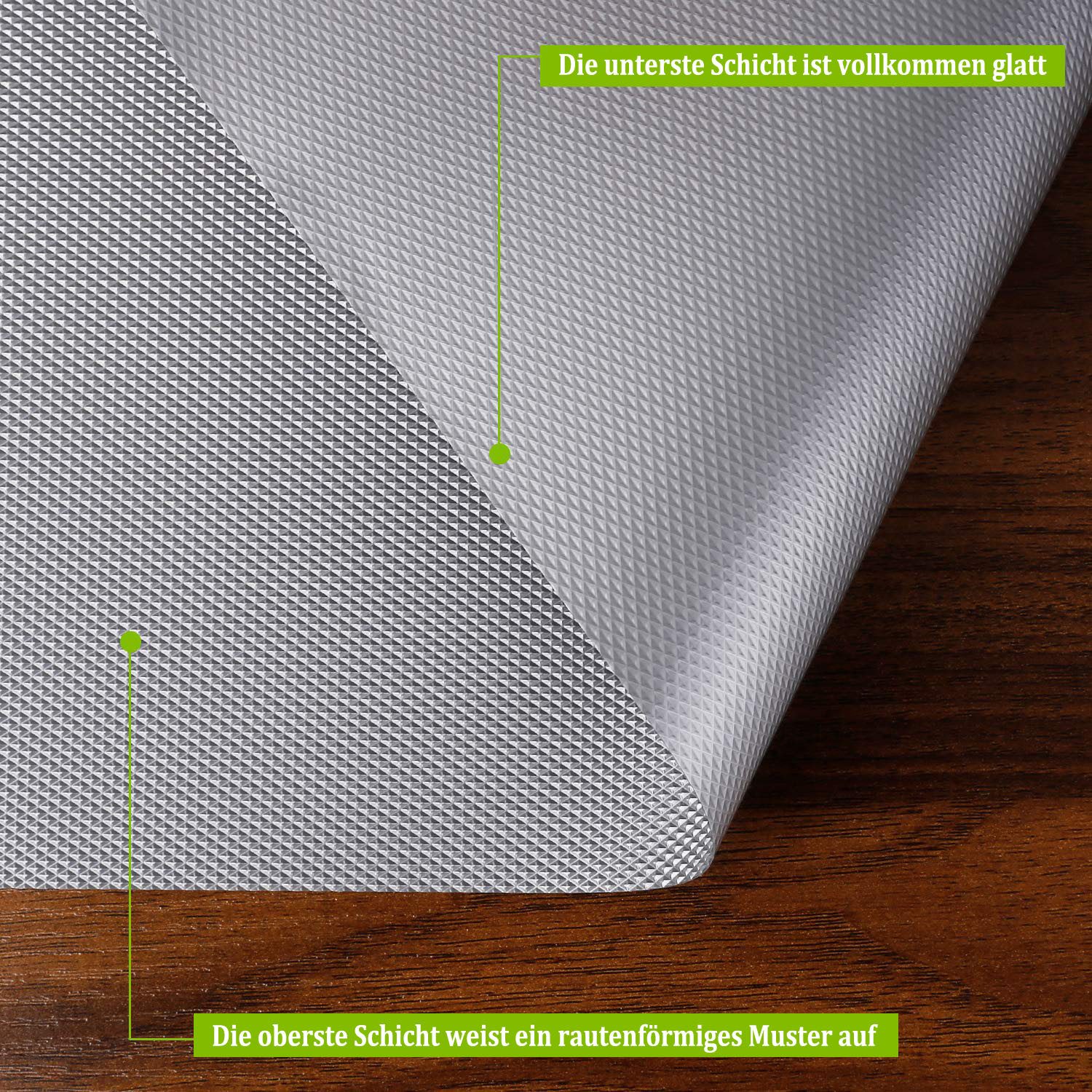 Agger Schubladenmatte Wasserdichte und ölbeständige Schubladenmatte, Küchen und Schrankmatte, Kühlschrank-Einlegebodenmatte, verdickte Schubladeneinlage – Bild 2 von 5