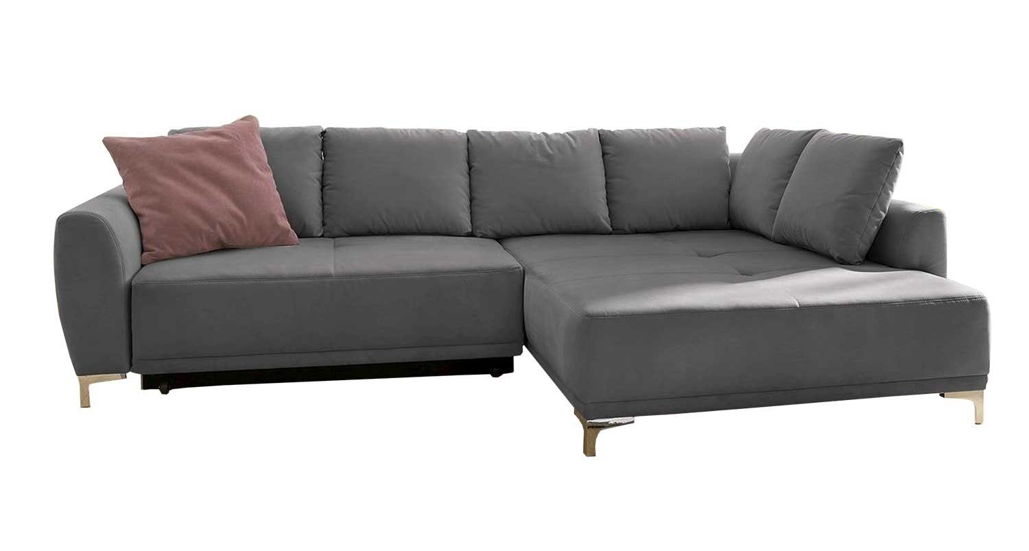 Jockenhöfer Gruppe Sofa FOGGIA, Grau, mit Bettkasten und Schlaffunktion, mane beidseitig montierbar