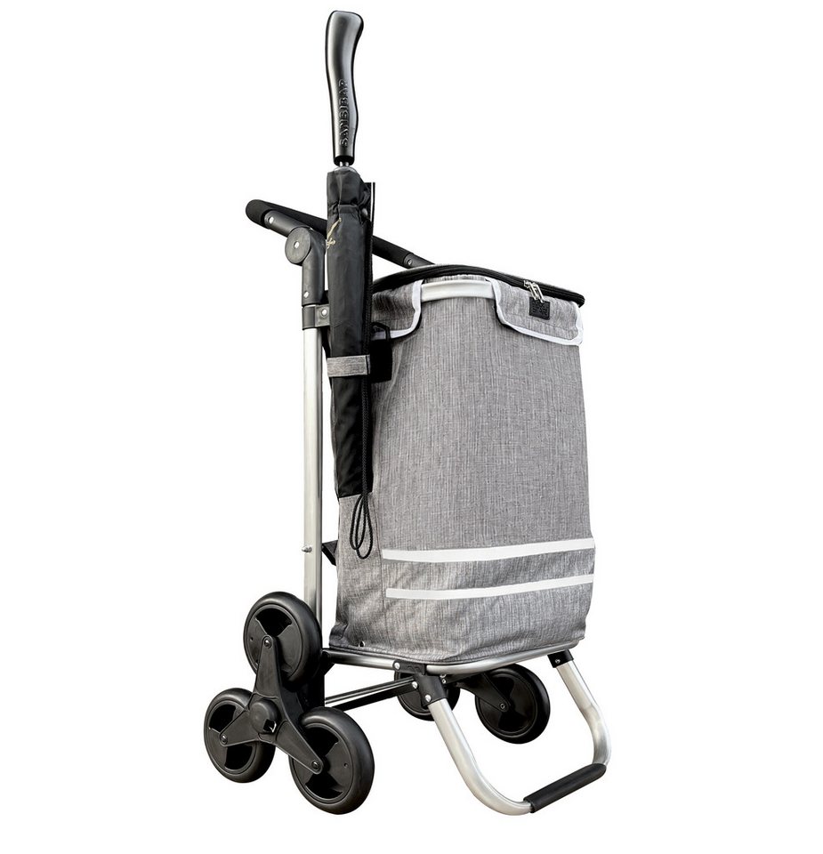 Quick Star Einkaufstrolley Faltbar, Aluminium, 58 l, 50 kg Traglast, Hackenporsche