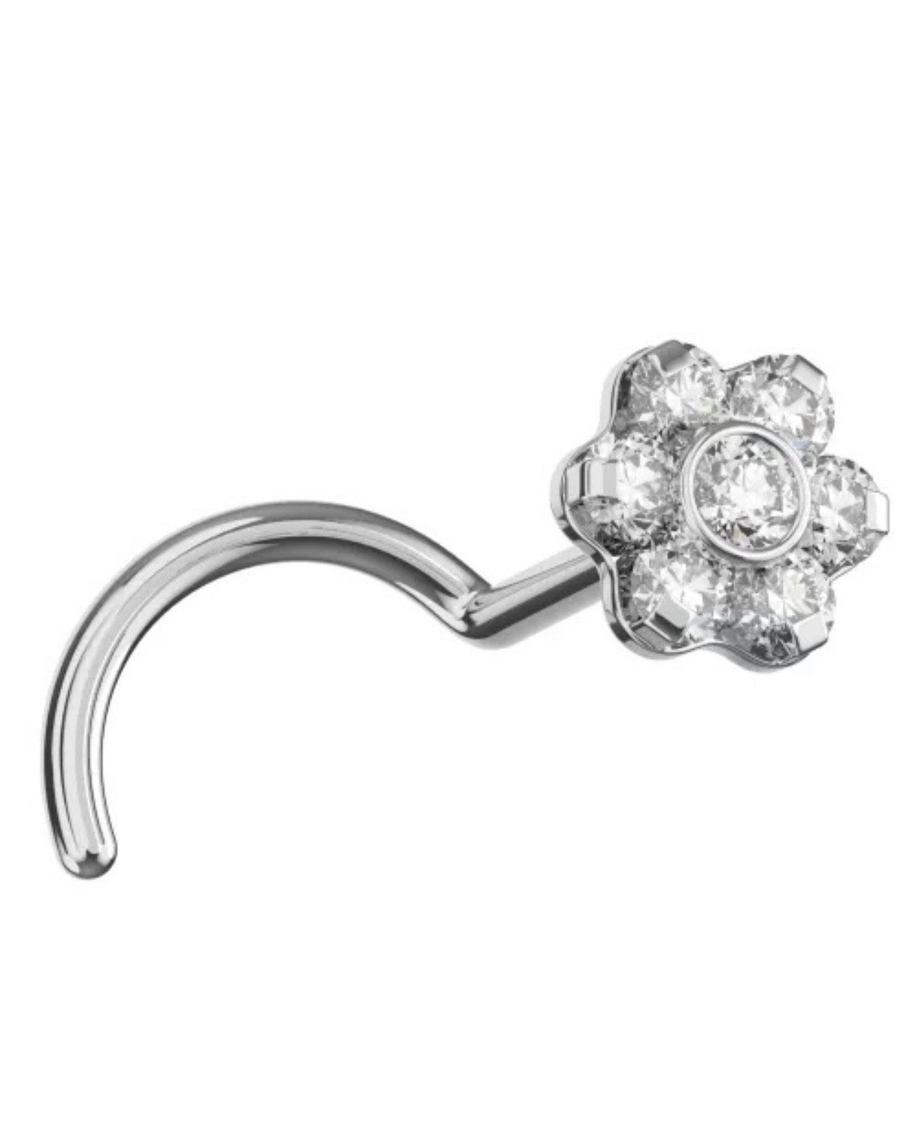 Karisma Schmuck Nasenpiercing Titan G23 Nasenstecker Blume 6 Premium Zirkon günstig online kaufen