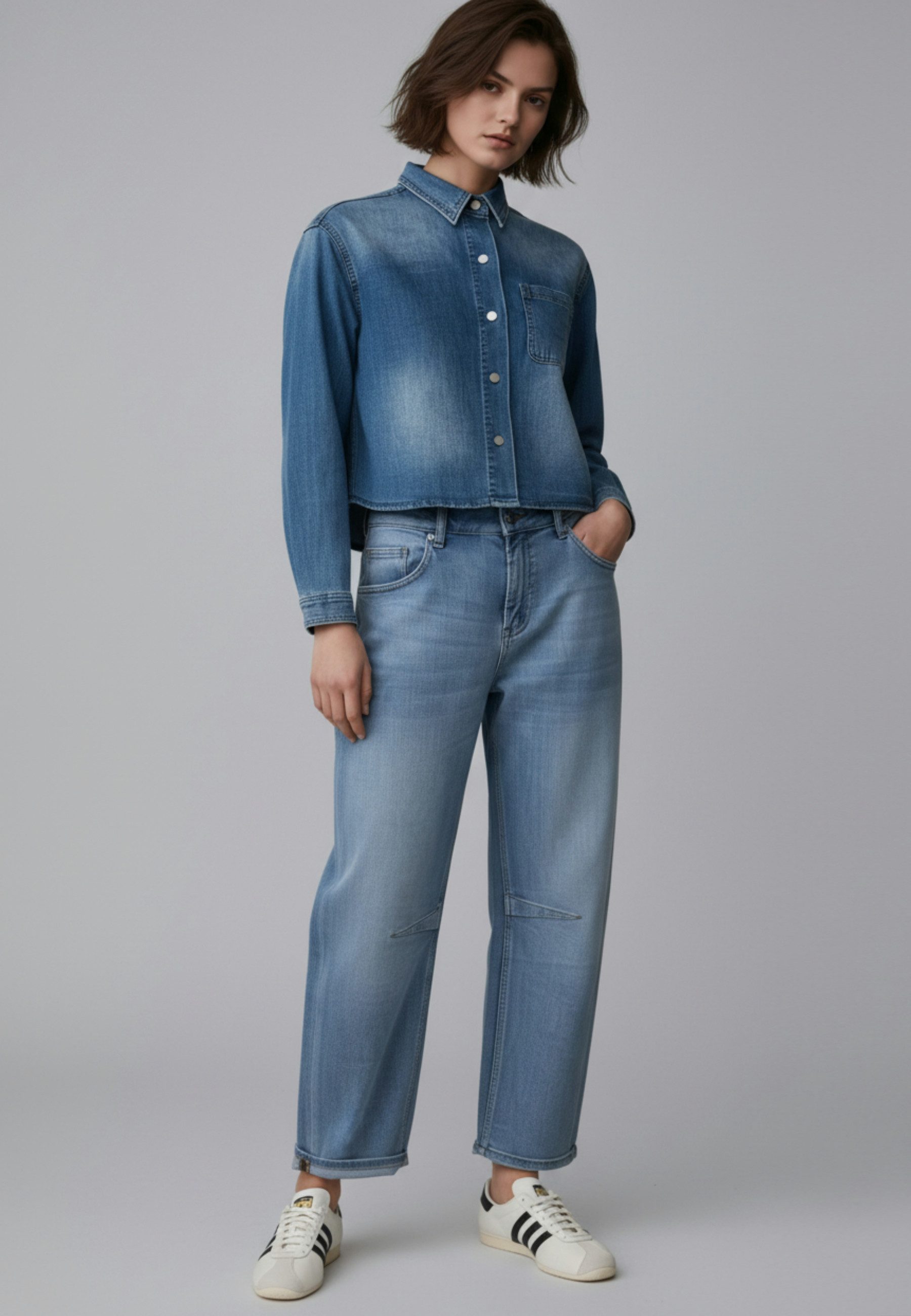 Andijamo-Fashion Jeansbluse SOFT DENIM Weiches elastisches Soft Denim günstig online kaufen