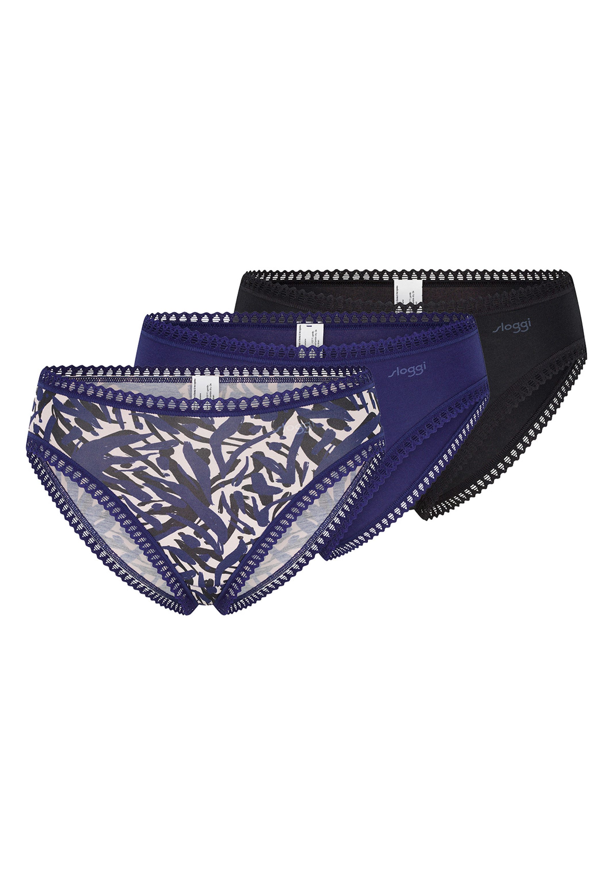 sloggi Midislip 3er Pack GO Crush (Spar-Set, 3-St) Slip - Baumwolle - Atmungsaktiv - Komfortabel und atmungsaktiv