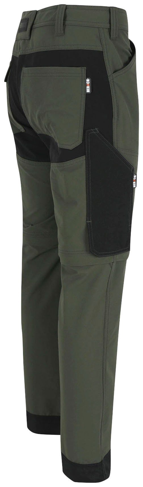 Herock Arbeitshose Tornado Zip Off einem in dunkel 4-Wege-Funktions-Stretch, und Bermuda Multi-Pocket khaki in Hose