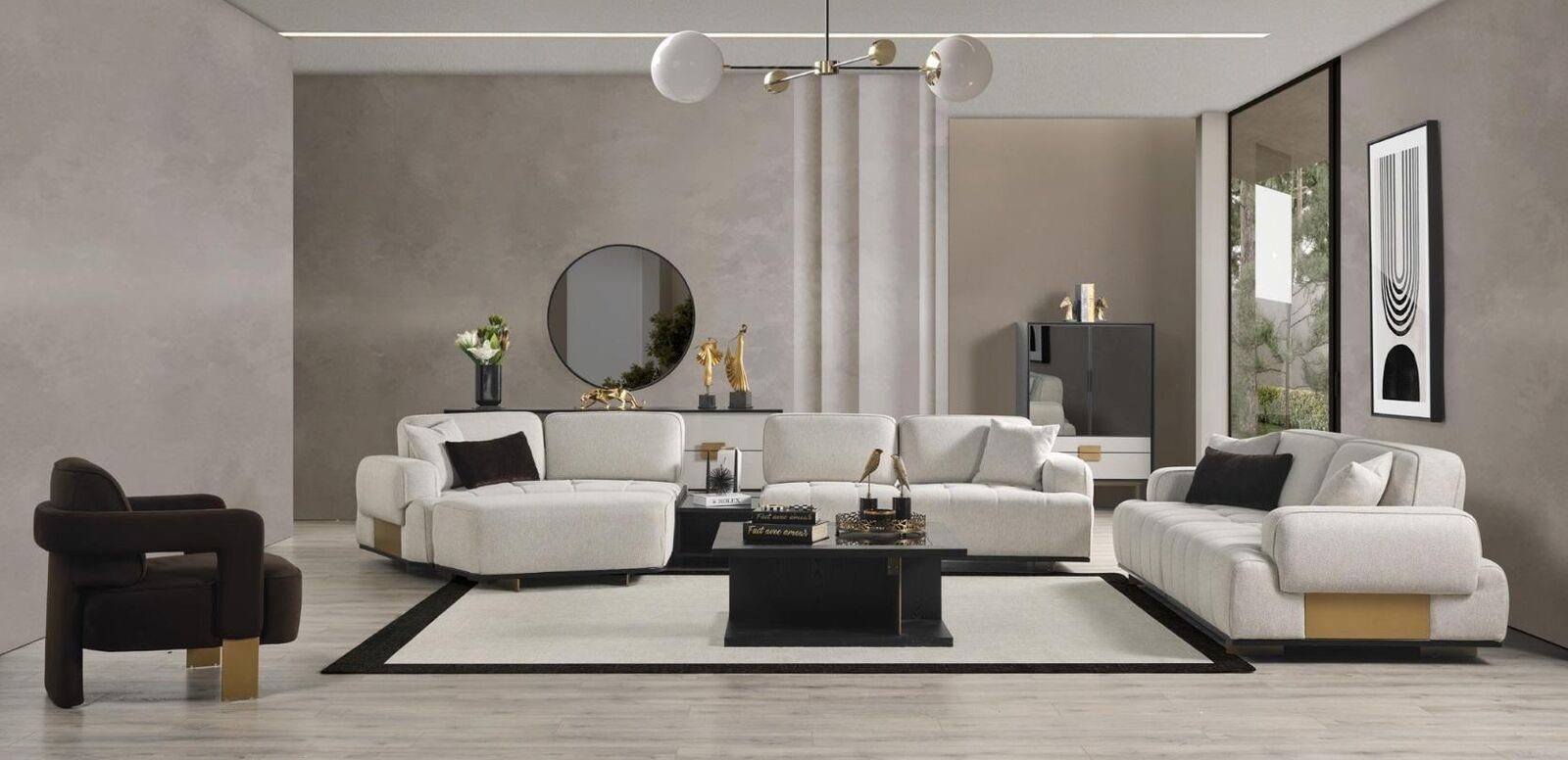 In 31 set Europe Sofas, (Ecksofa Sofa Sitzer/Sessel), L-form/Sofa Couchgarnitur Möbel 3 JVmoebel Made L-form Wohnzimmer Sitzer Wohnzimmer-Set Ecksofa