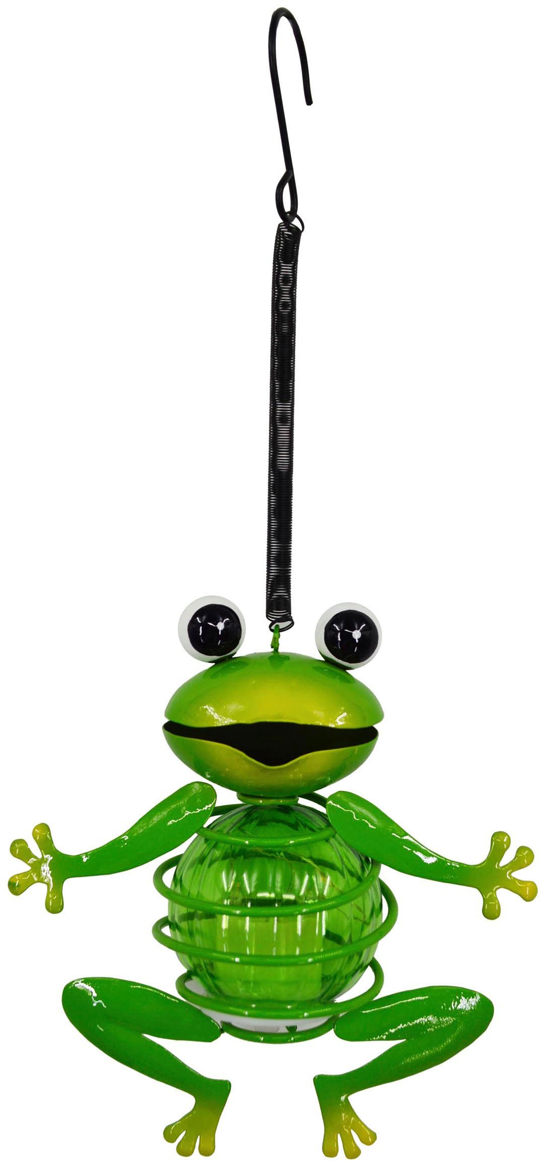 näve LED Solarleuchte 2er Set Solar-Deko-Hängeleuchte "FROSCH", LED fest integriert, Warmweiß, Inkl. Dämmerungssensor
