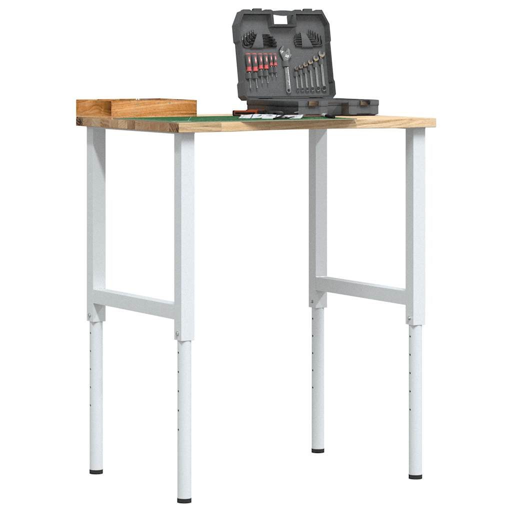 vidaXL Werkbank Werkbank 80x60x(71,5-98) cm Massivholz Eiche, (1-tlg)