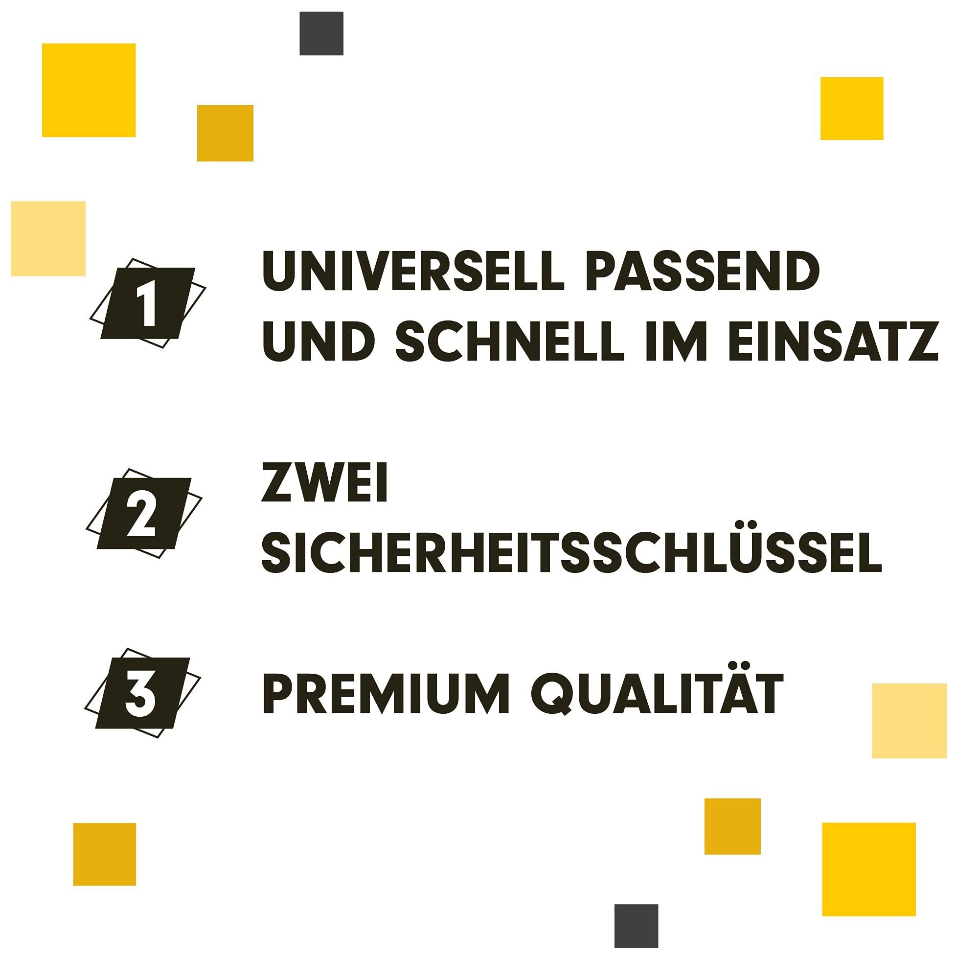 - (67-81,5 Kindersicherung Robuste Barrier (67-81.5 Lock Gelbe - cm), aus Yellow PRETEX Lenkradkralle Steering cm) Absperrstange Security Wheel Stahl