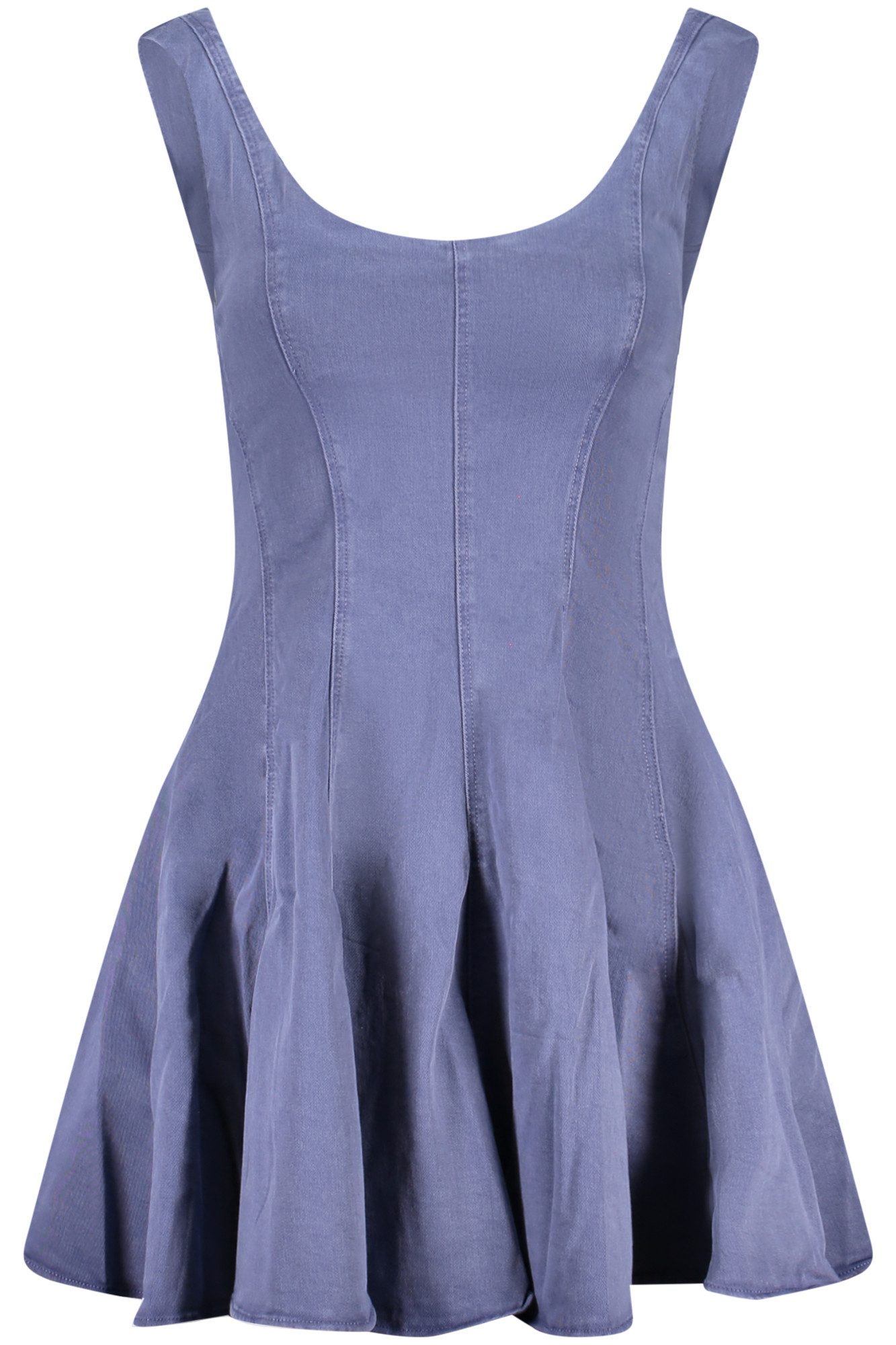 Desigual Partykleid Skater-Kleid Damen Blau & Pink – U-Boot, dünne Träger, Reißversch
