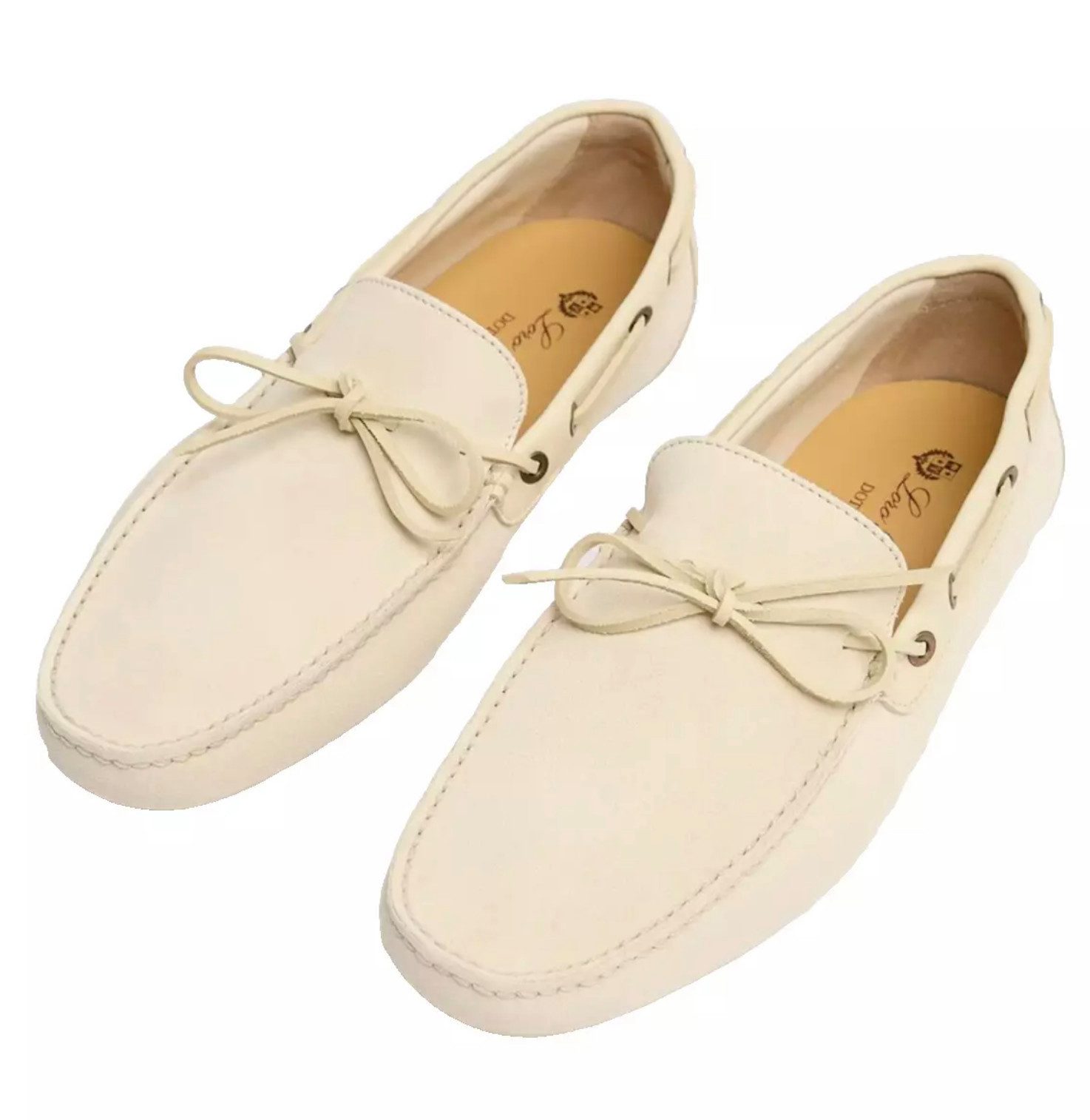 Loro Piana LP Dots Roadster Dot Sole Walk Loafers 45 Mokassin Doppelter Fersenbereich, Fahrschuh-Einsatz, LP-Logo