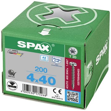 SPAX Schraube SPAX 0207000400403 Holzschraube 4 mm 40 mm T-STAR plus Edelstahl A