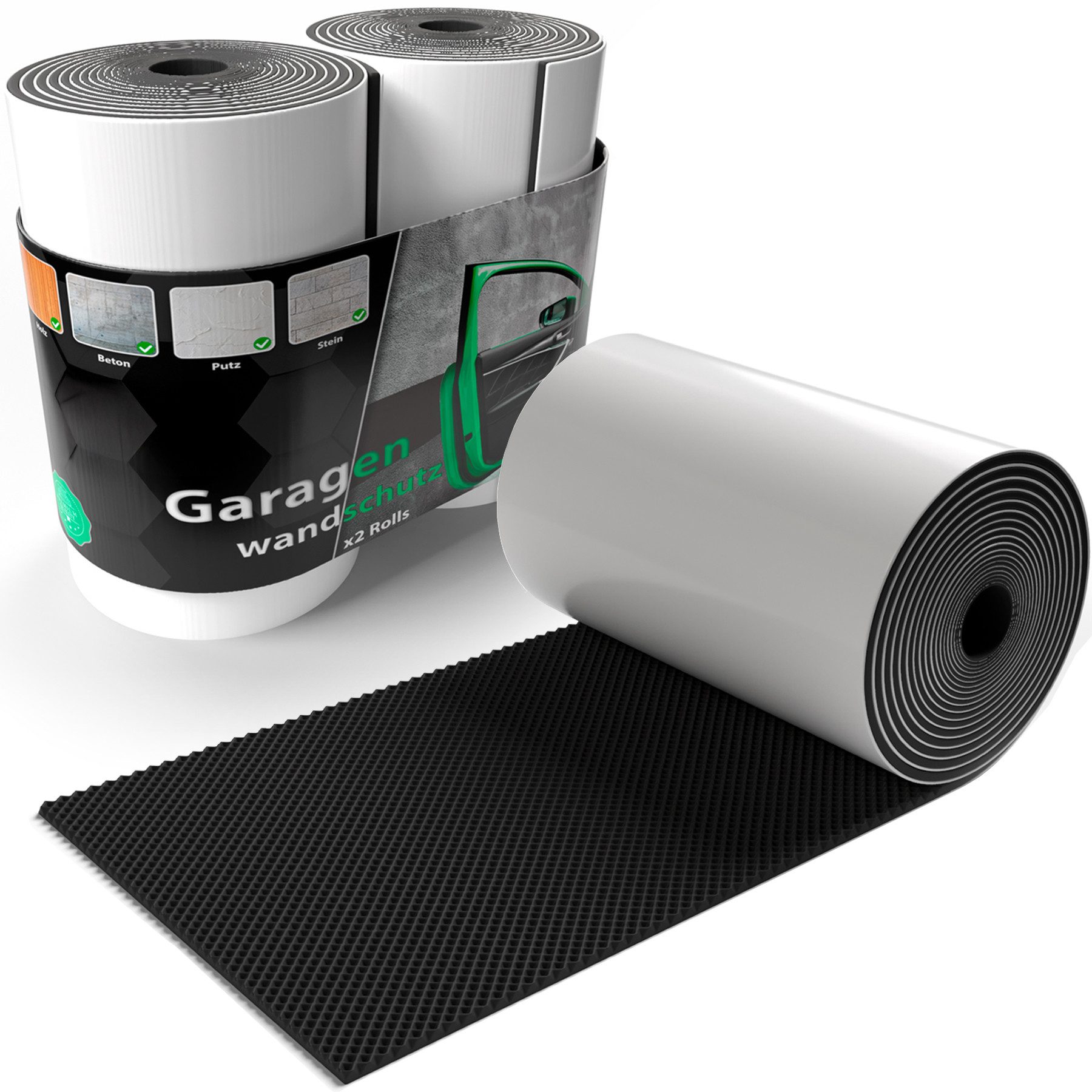 BigDean Garagen-Wandschutz 2 Rollen dicker Türkantenschutz selbstklebend 200x20x0,5cm (Set, 2 St., Rolle/n), Extra Dicker, Robuster, Widerstandsfähiger Prallschutz