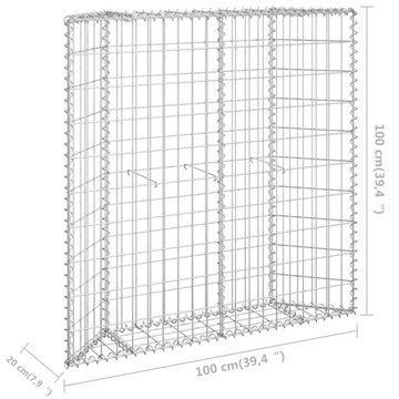 vidaXL Hochbeet Gabionen-Hochbeet Trapezform Verzinkter Stahl 100x20x100 cm (1 St)