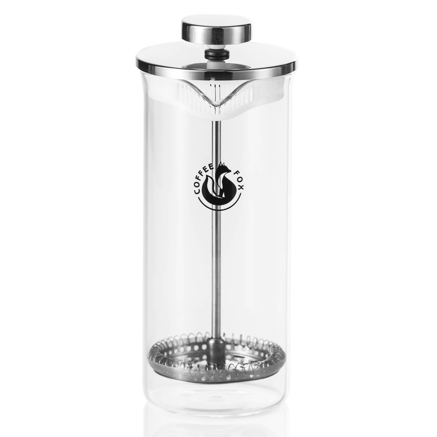 Coffee Fox Milchaufschäumer Coffee Fox Milchaufschäumer aus Glas – French Press 450 ml Milchschaum, French Press Milchschaum 450 ml