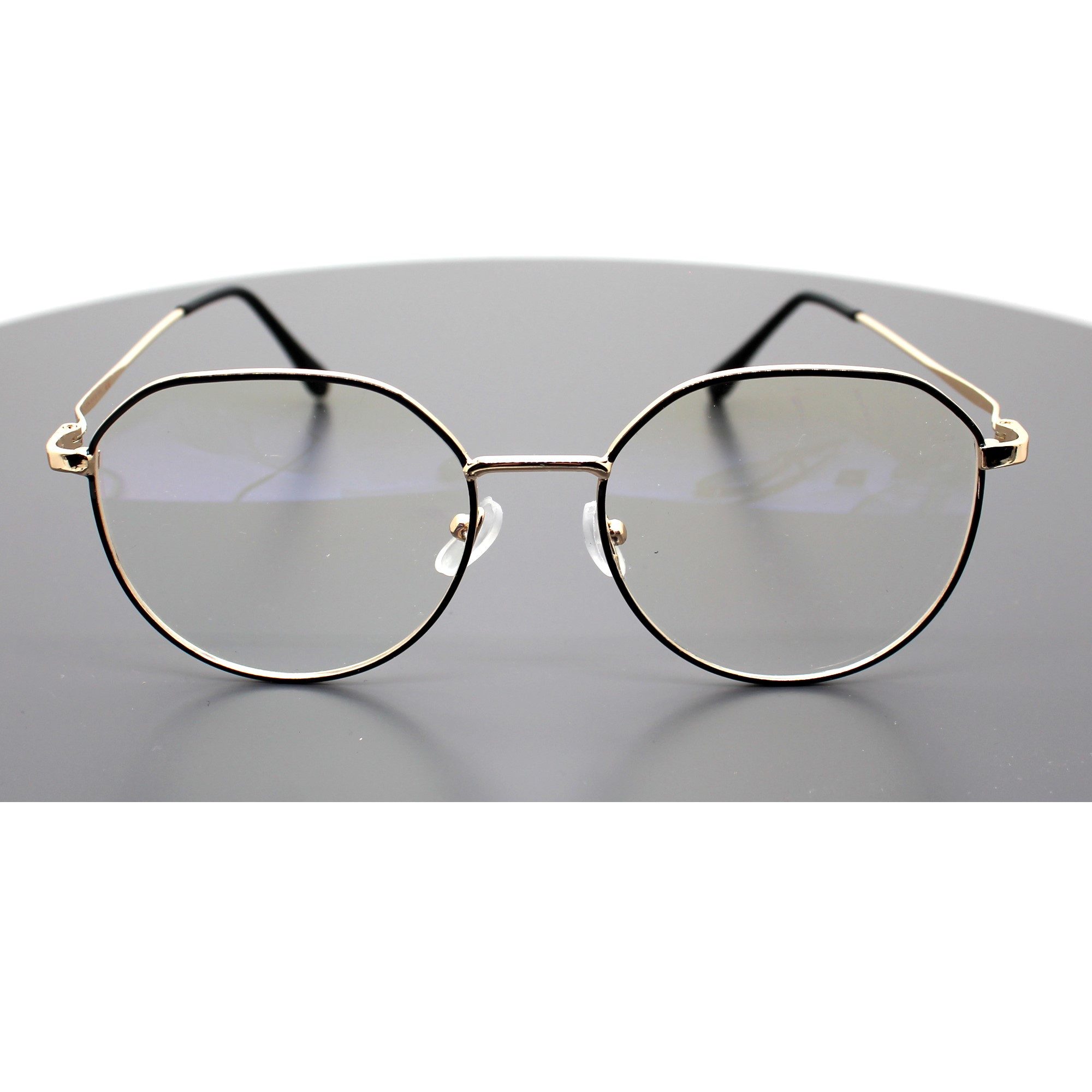 LUXXADA Sonnenbrille (Eckige Anti Blau Licht Brille Hexagon Form Metallbrille Brillenbeutel) PC Computerbrille Anti Blue Light Gläser Panto Brille