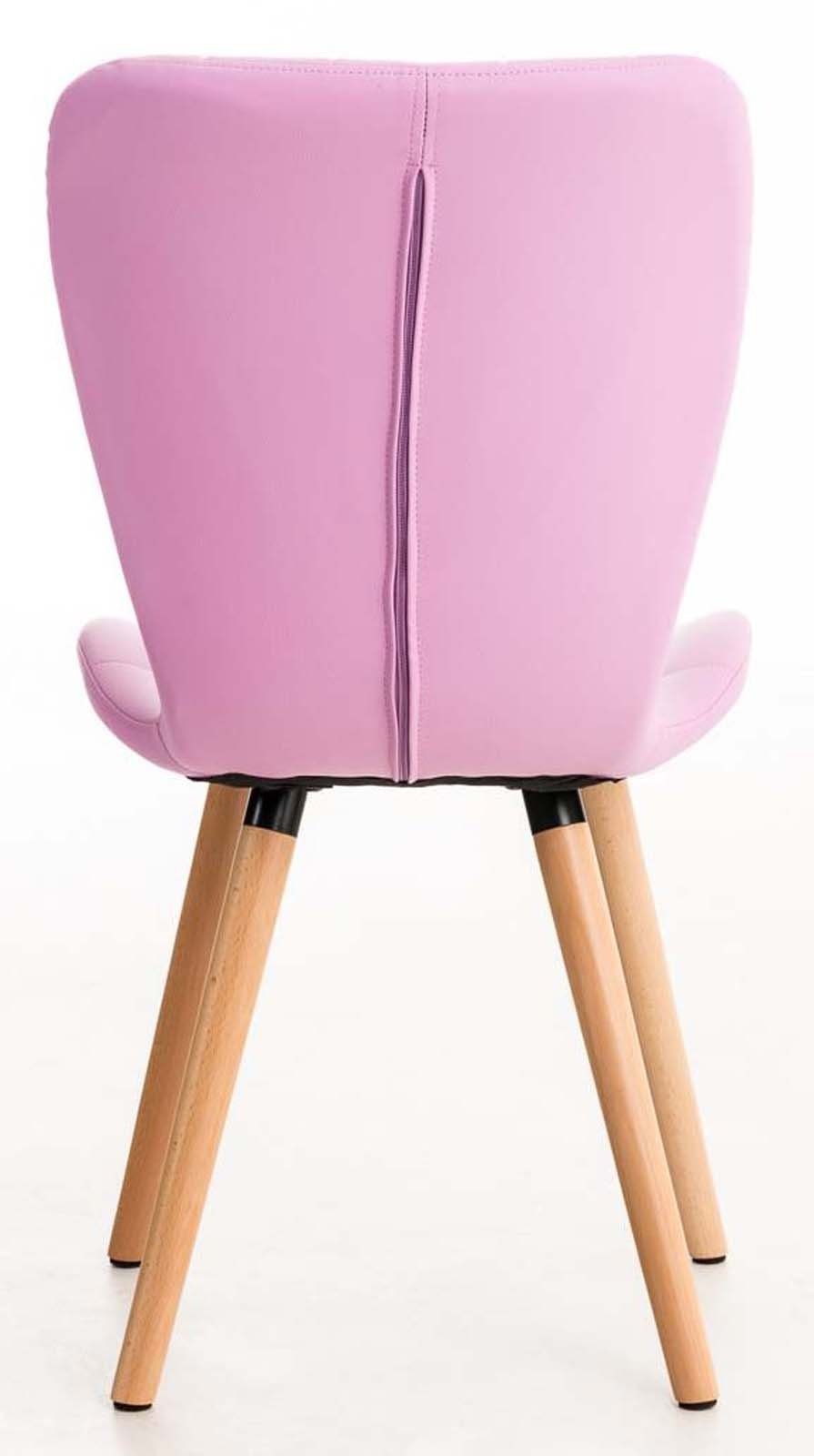 Armlehnen Elda CLP Kunstleder ohne (4er Esszimmerstuhl Set), pink Holz,