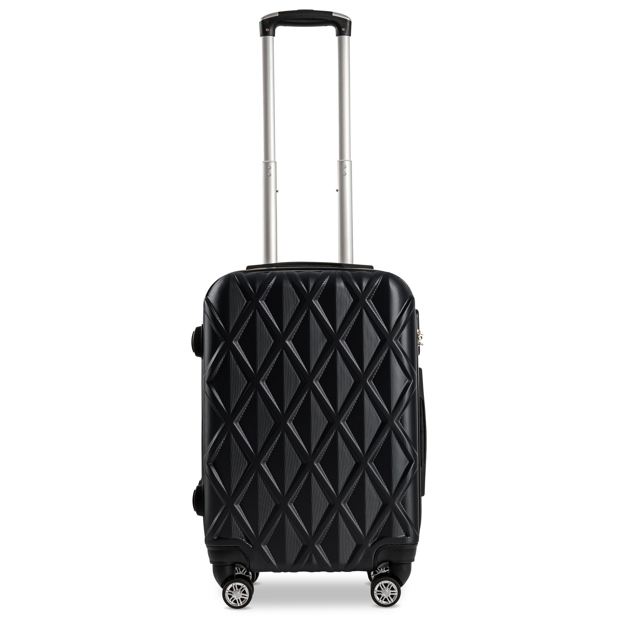 Sparsando Hartschalen-Trolley Hartschalen-Kofferset Premium-Qualität ABS-Gepäcktrolley&Design-Muster, 4 x 360° Zwillings Rollen, 360° drehbare 4 Rollen Teleskopgriff wasserdicht