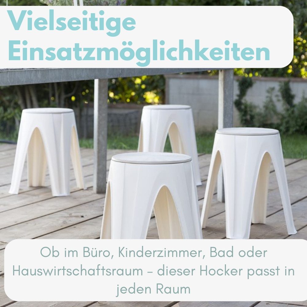 GarPet Sitzhocker 4er Set Hocker Duschhocker Sitzhocker Drehhocker Schminkhocker