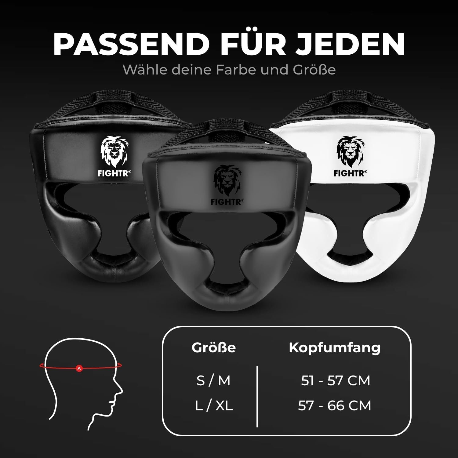 FIGHTR Kopfschutz aus Kunstleder mit verstellbarem Verschluss für Kampfsport & Training
