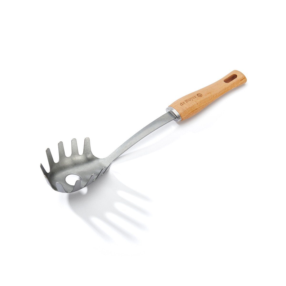 de Buyer Küchenwender B Bois Utensilien, B Bois Spaghettiheber - Edelstahl mit Holzgriff