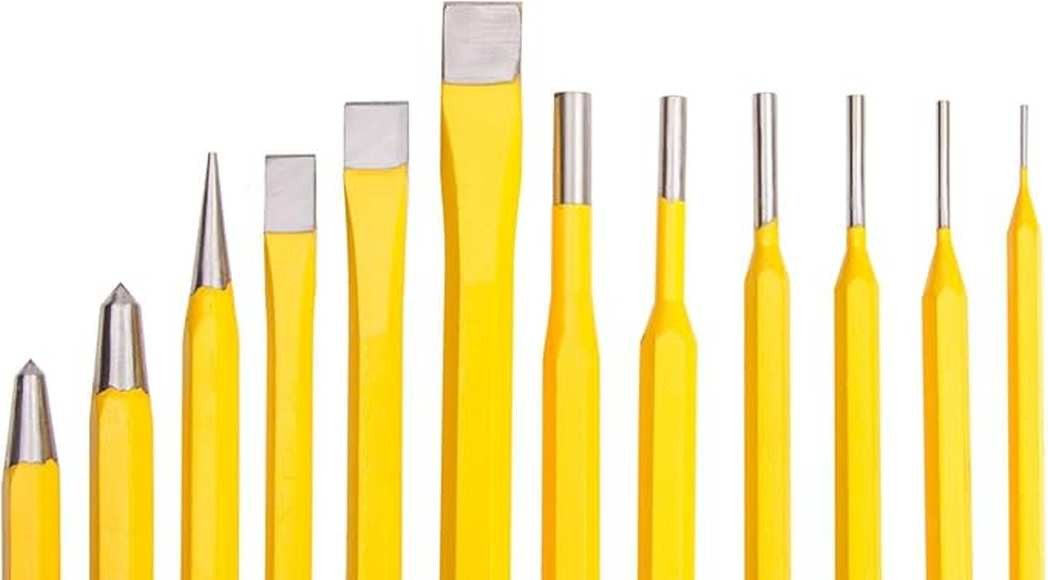 Falon-Tech Meißel-Set Werkzeugsatz Körner Meißel Splinttreiber Durchschläger Durchtreiber 12, (12-tlg) – Bild 3 von 3