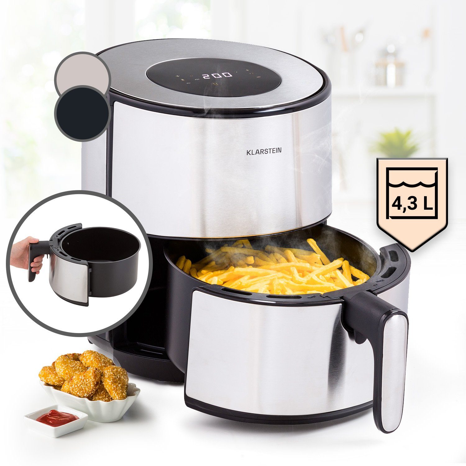 Klarstein Heißluftfritteuse, 1500 W
