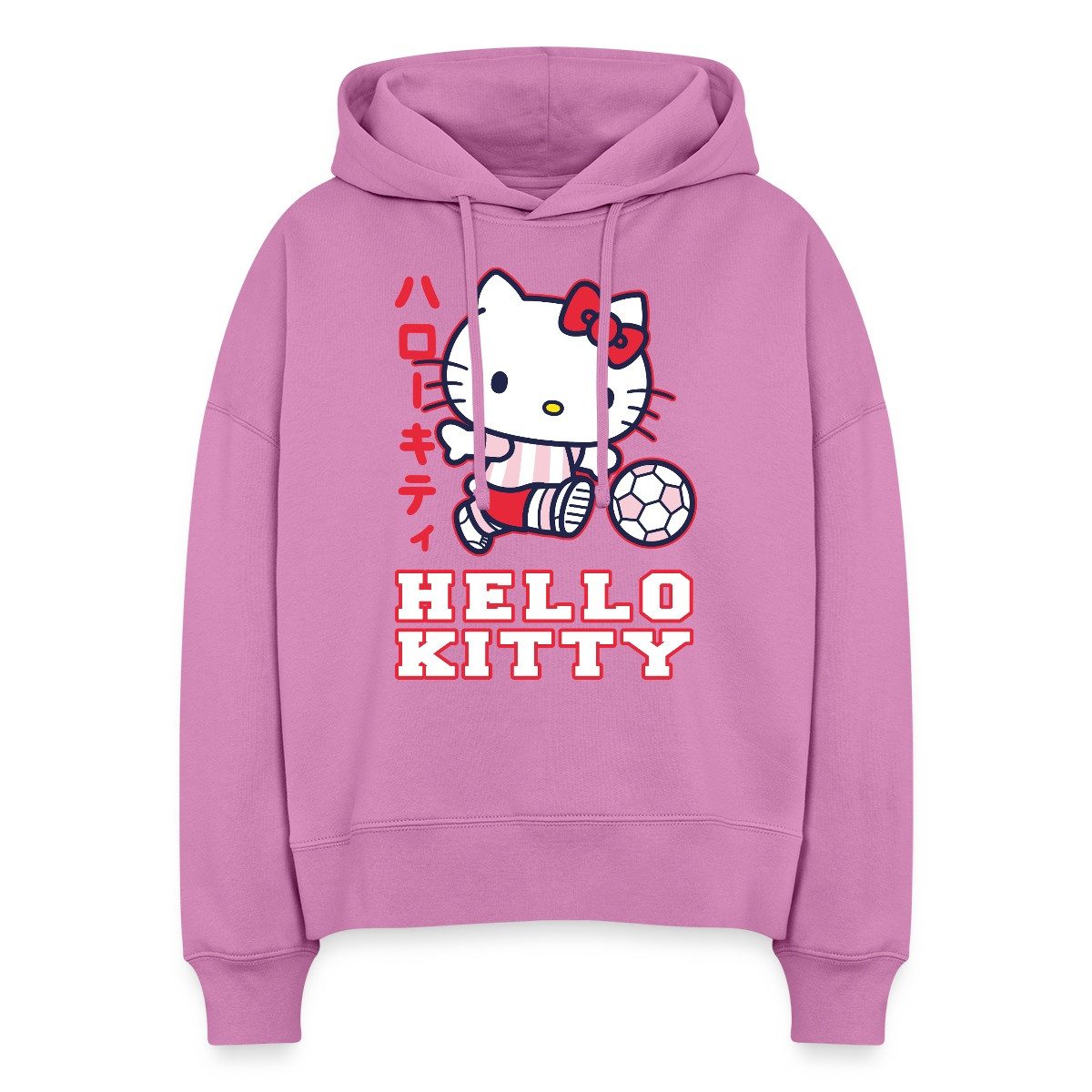 Hoodie Hello Kitty Spielt Fussball Sport Frauen Boxy Organic Hoodie