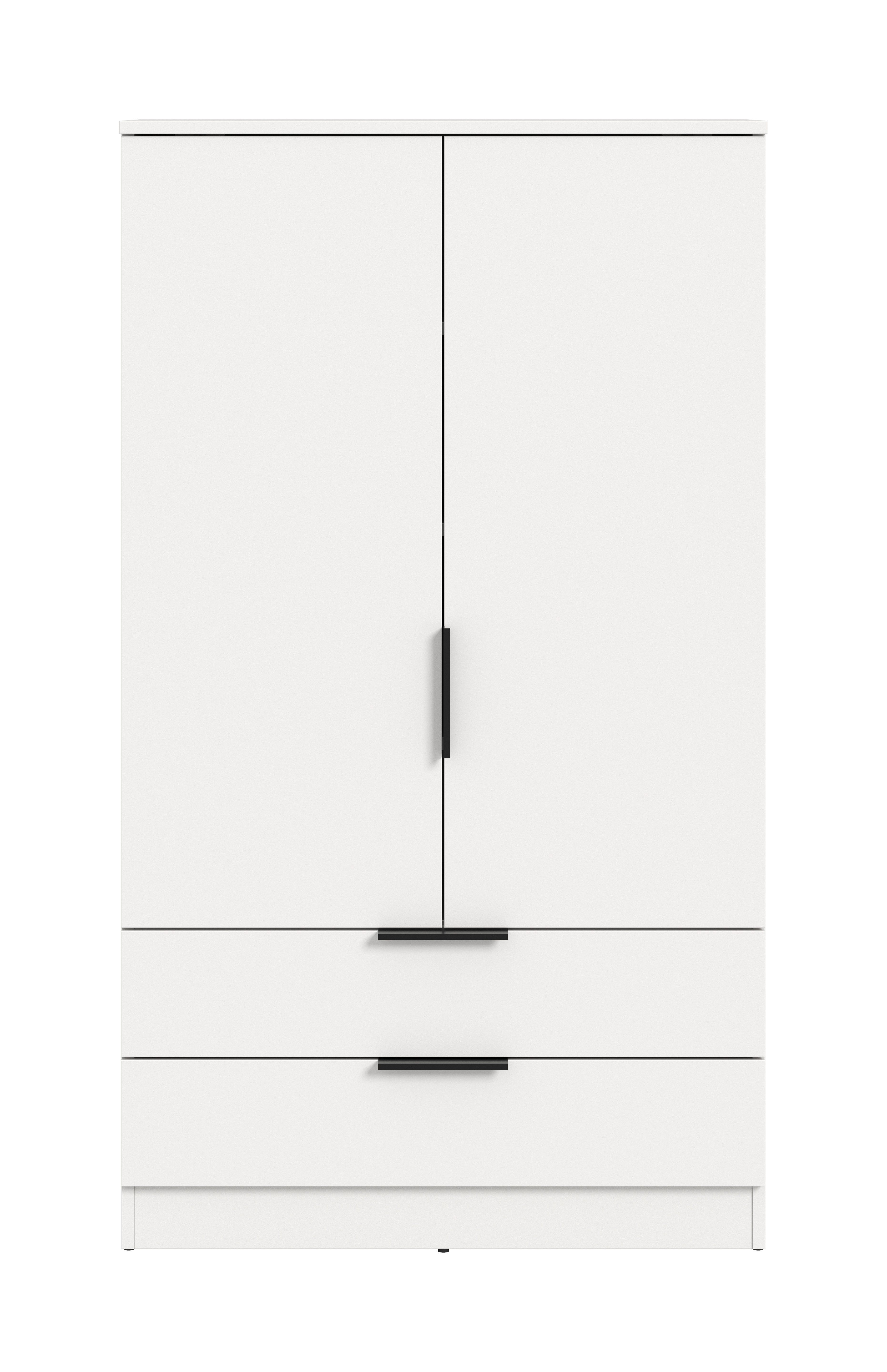 furnling Wäscheschrank Kovena 1 Kleiderstange, 2 Türen, 2 Schubladen, Breite 80 cm, weiß – Bild 3 von 5
