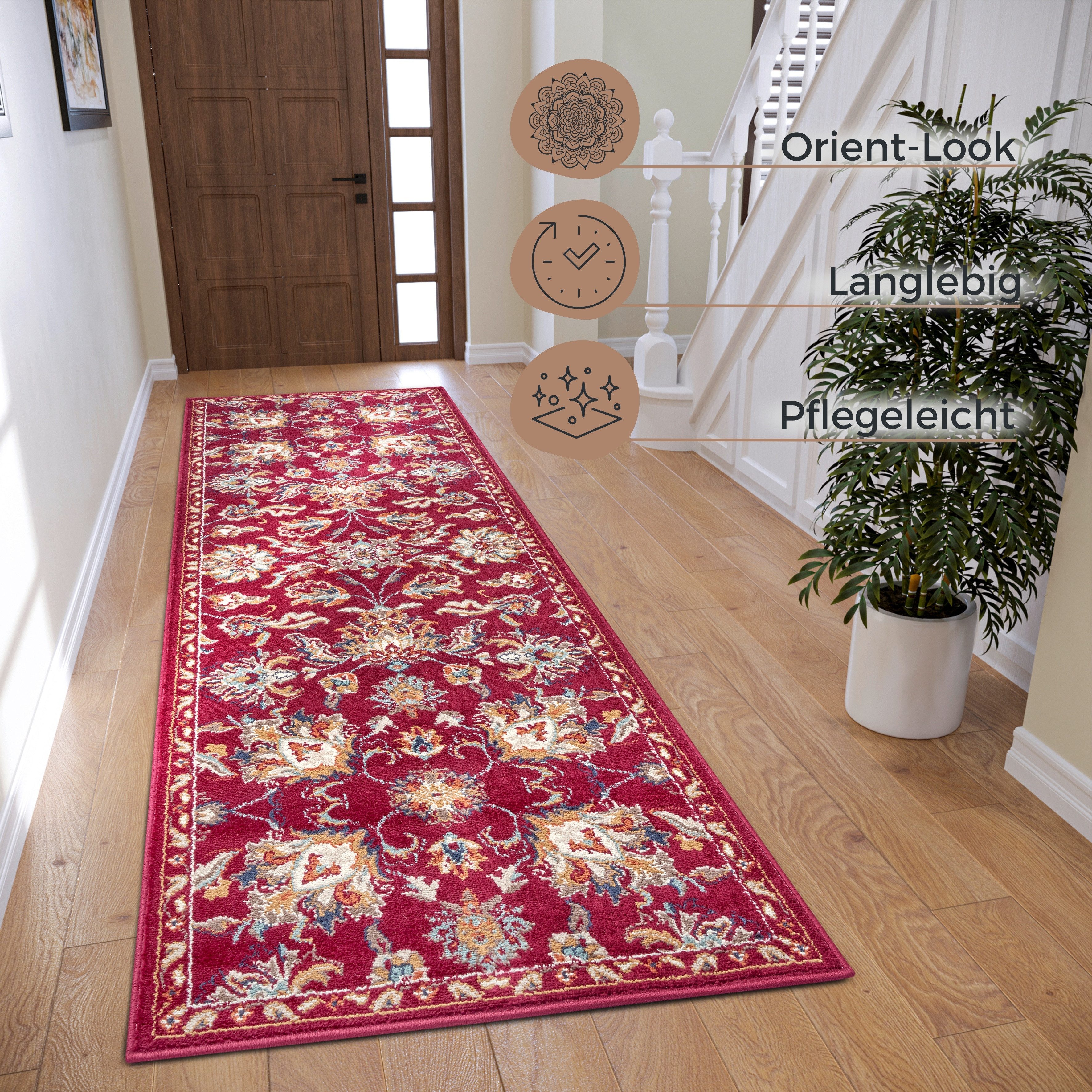 HANSE Home Teppich Caracci, rechteckig, Höhe: 8 mm, Läufer, Orientalisch, Kurzflor, Wohnzimmer, Schlafzimmer, Esszimmer