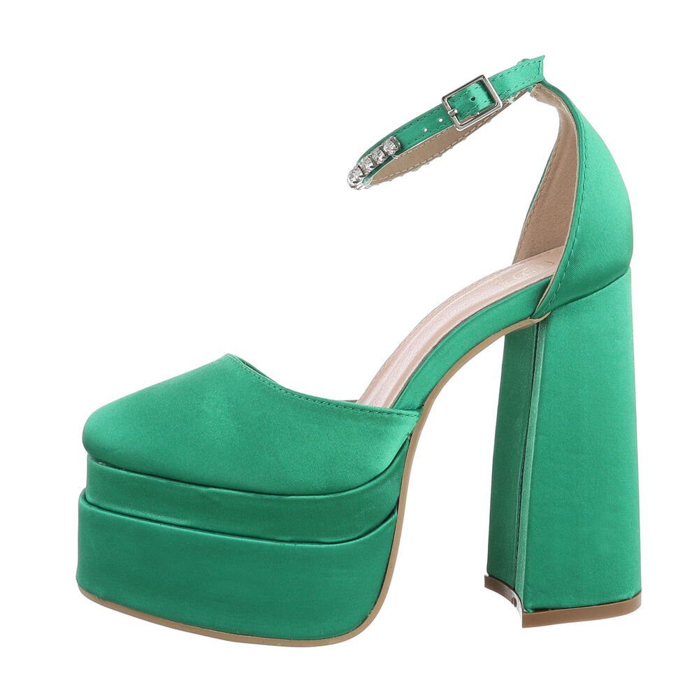 grüne spangenpumps
