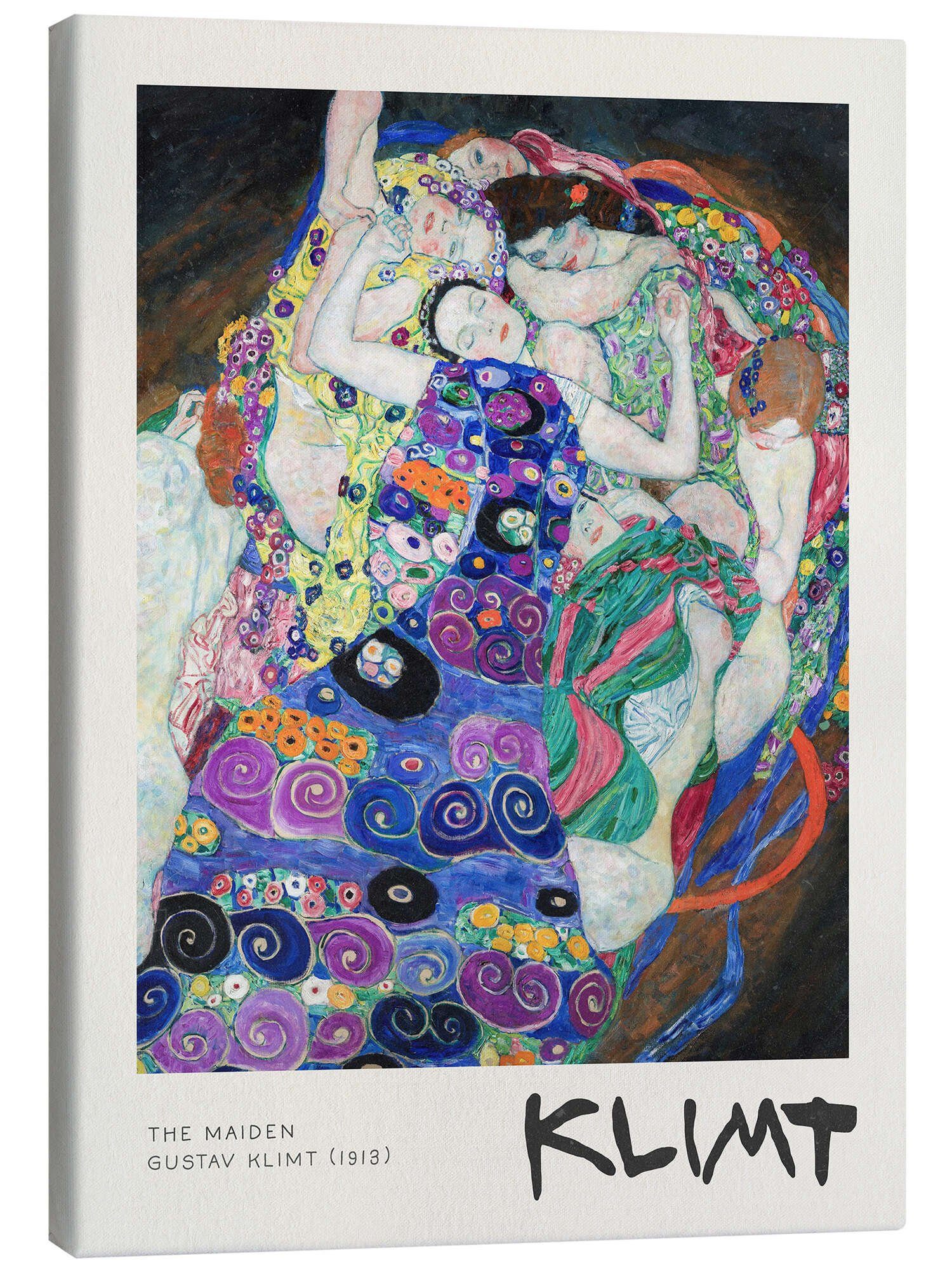 Posterlounge Leinwandbild Gustav Klimt, The Maiden, Wohnzimmer Malerei