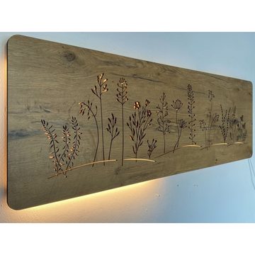 WohndesignPlus LED-Bild LED-Wandbild "Große Wiese" 120cm x 40cm mit 230V, Natur, DIMMBAR! Viele Größen und verschiedene Dekore sind möglich.