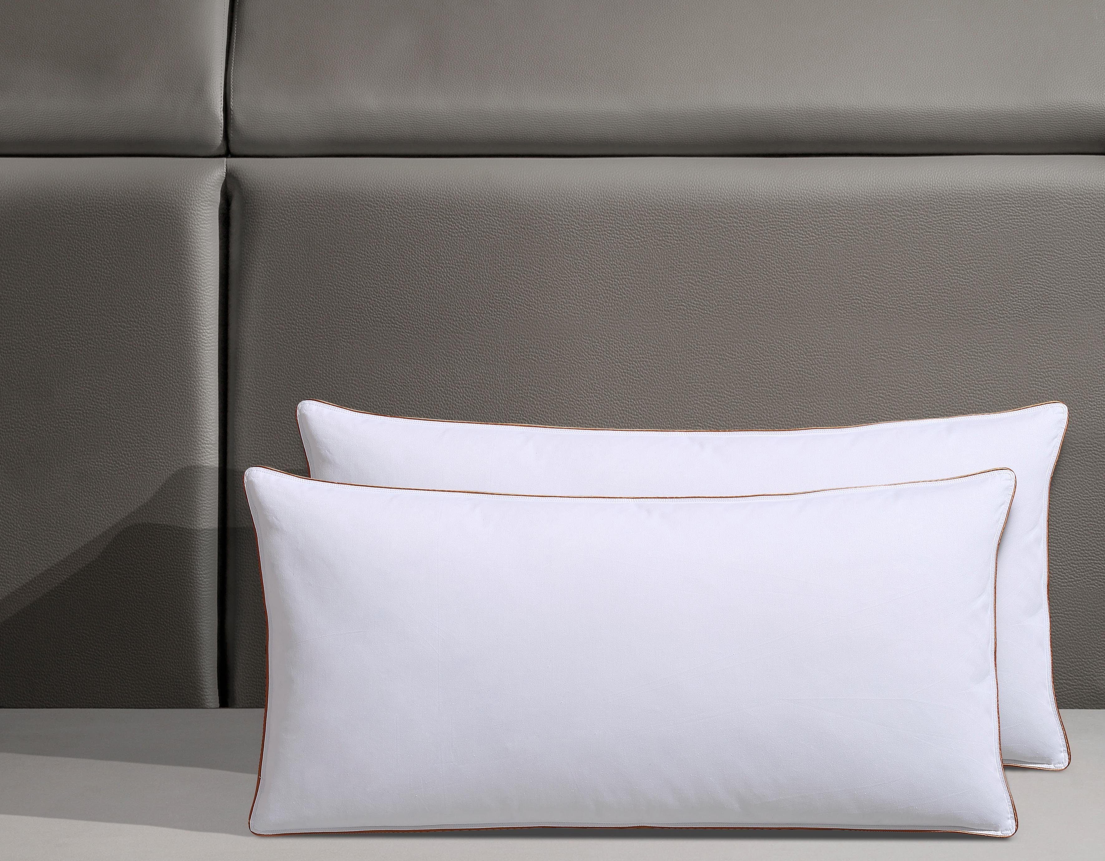 RIBECO Federkopfkissen Ella, Füllung: Federn und Daunen, Bezug: 100% Baumwolle, Spar-Set, 2-tlg., Feder & Daunenkissen zum Top-Preis