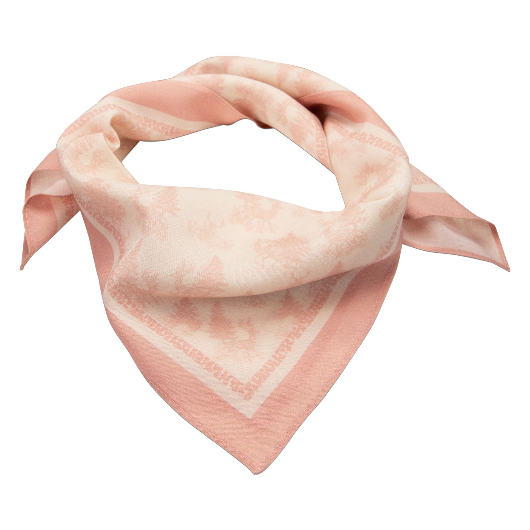 Alpenflüstern Nickituch Trachten-Nickituch Hirsch im Wald Toile de Jouy (rosa-ros)