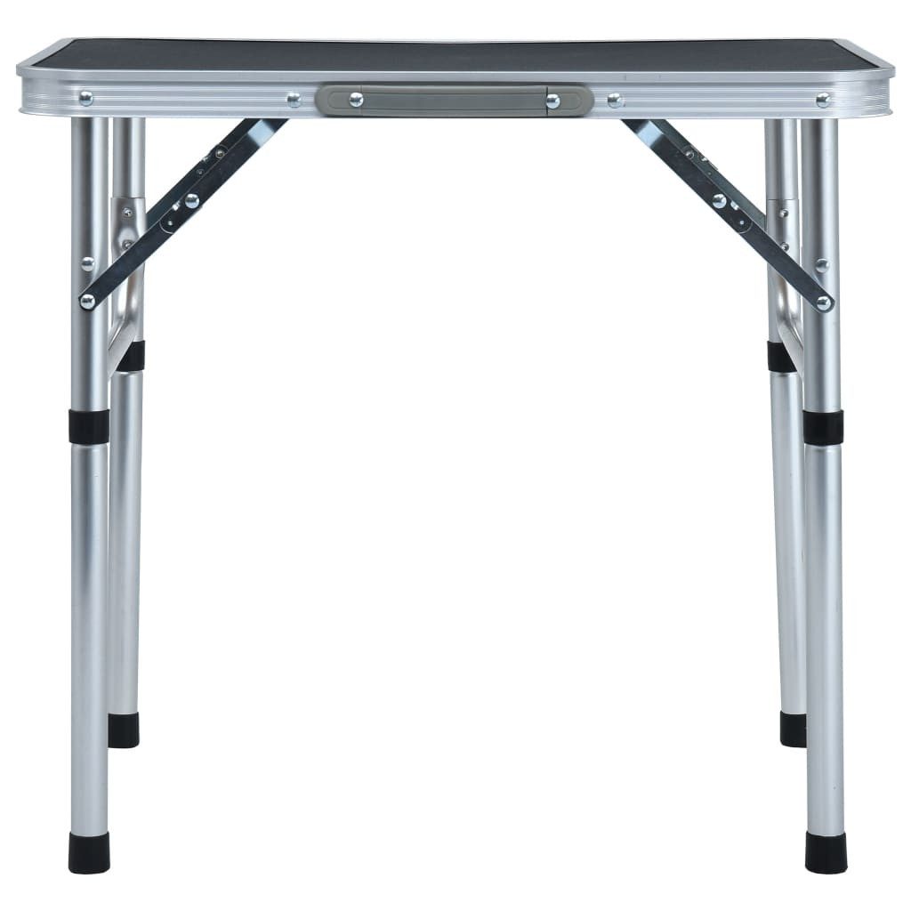 vidaXL Campingtisch, Klappbarer Campingtisch Grau Aluminium 60x45 cm