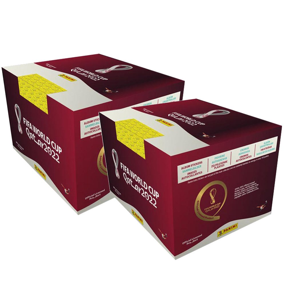 Panini Sammelkarte Panini WM 2022 Qatar Sammelsticker - 2 Displays (200 Tüten)