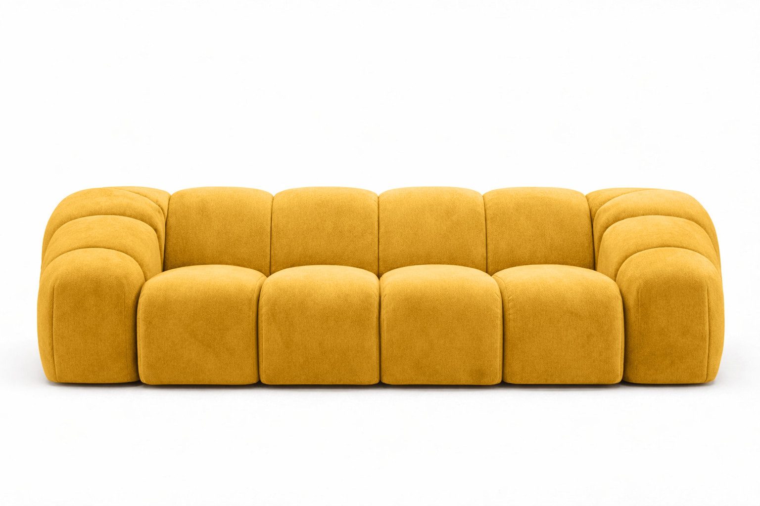 Kaiser Möbel Sofa 3-Sitzer modular für Wohnzimmer, Samtstoff Bluvel, CROISSANT, Einzelsofa, modulares System,hochwertiger Samtstoff