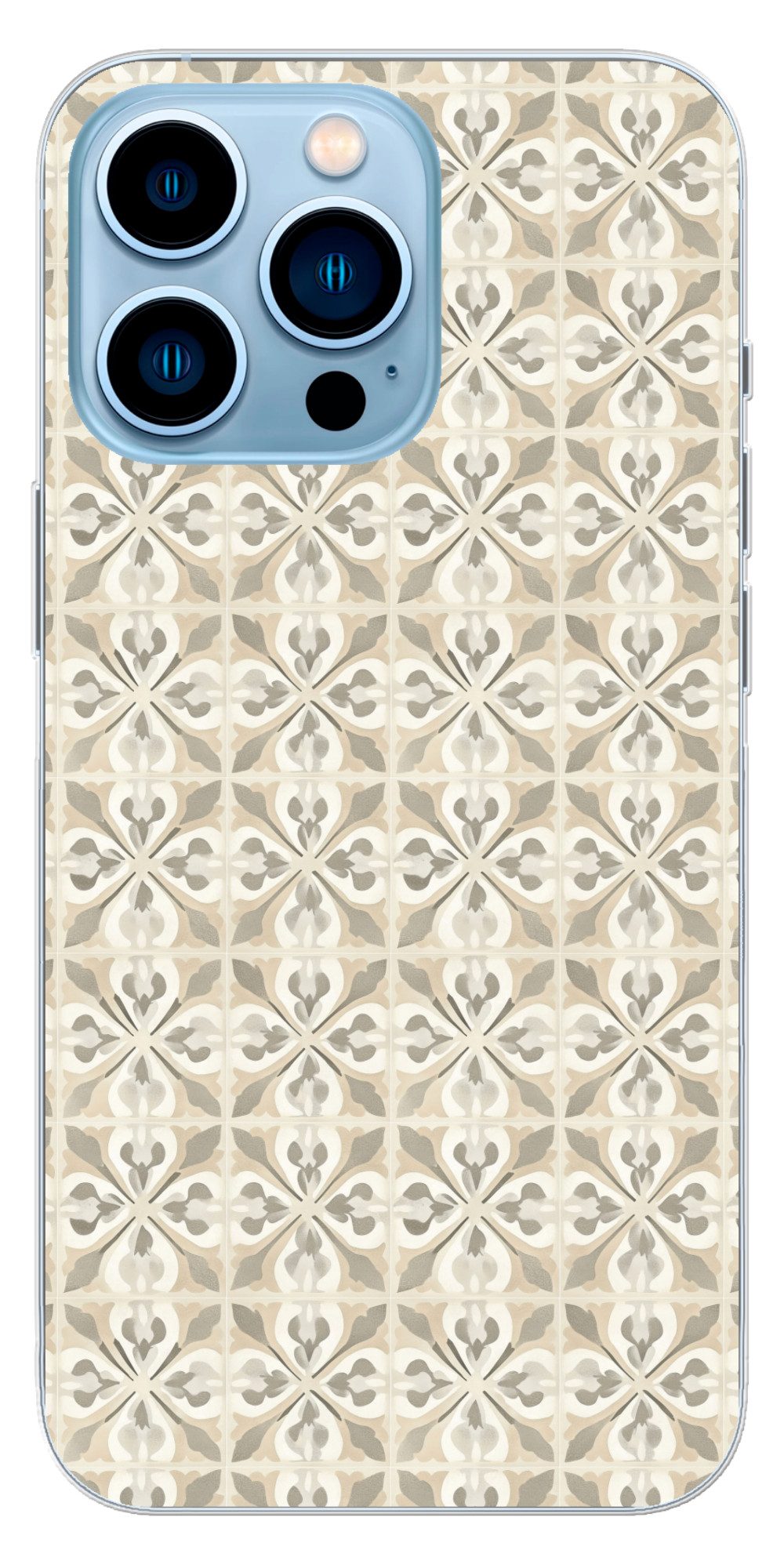 MuchoWow Handyhülle für Apple iPhone 13 Pro Fliese - Motiv - Beige, Smartphone-Bumper, Print, Handy Schutzhülle Dünn