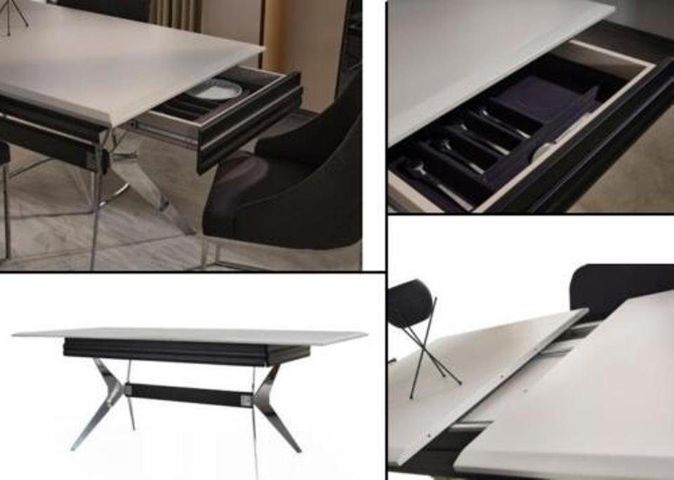 7tlg JVmoebel Stühle), Ausziehbar Tisch Essecke Essgruppe, Modern /6x Esszimmer (Esstisch Stühle Esstisch