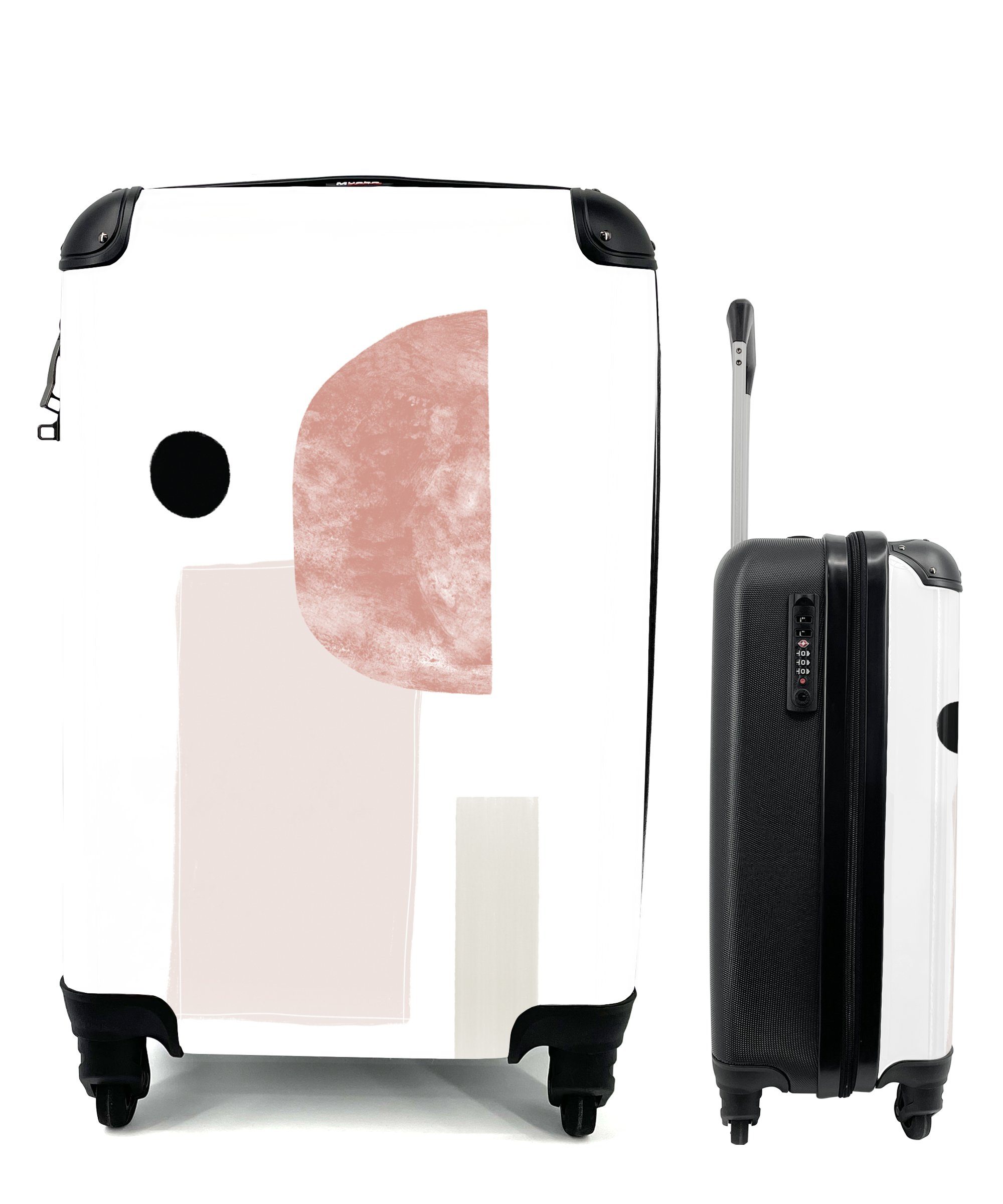 MuchoWow Handgepäckkoffer Abstrakt - mit - Pastell Design, Ferien, Reisetasche Rollen, Reisekoffer 4 für Trolley, Handgepäck rollen