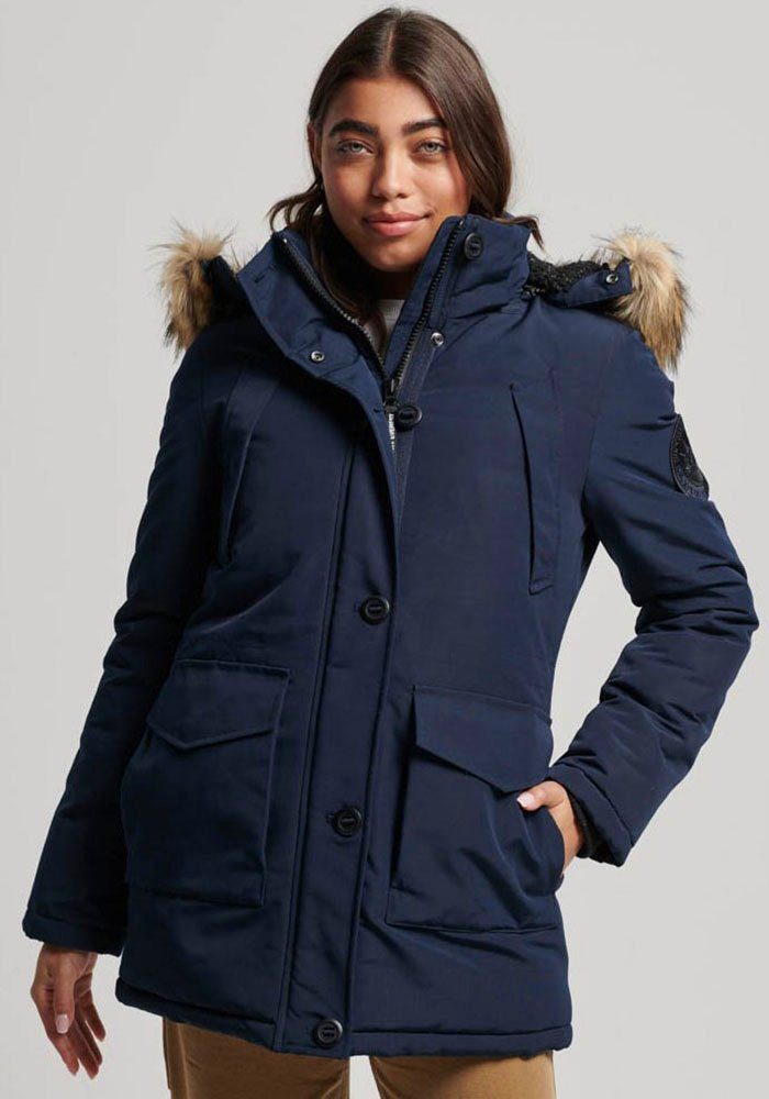 Superdry Steppjacke EVEREST FAUX FUR HOODED PARKA Nordic Chrome Navy | Jacken