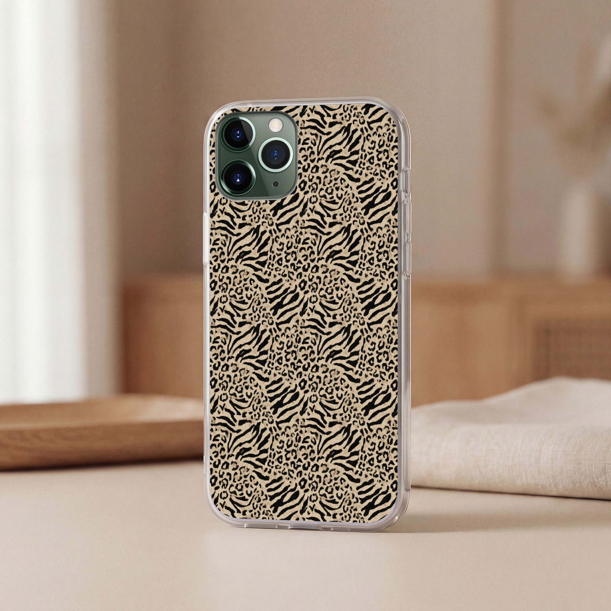 MuchoWow Handyhülle für Apple iPhone 11 Pro Giraffe - Zebra - Motiv - Braun, Smartphone-Bumper, Print, Handy Schutzhülle Dünn