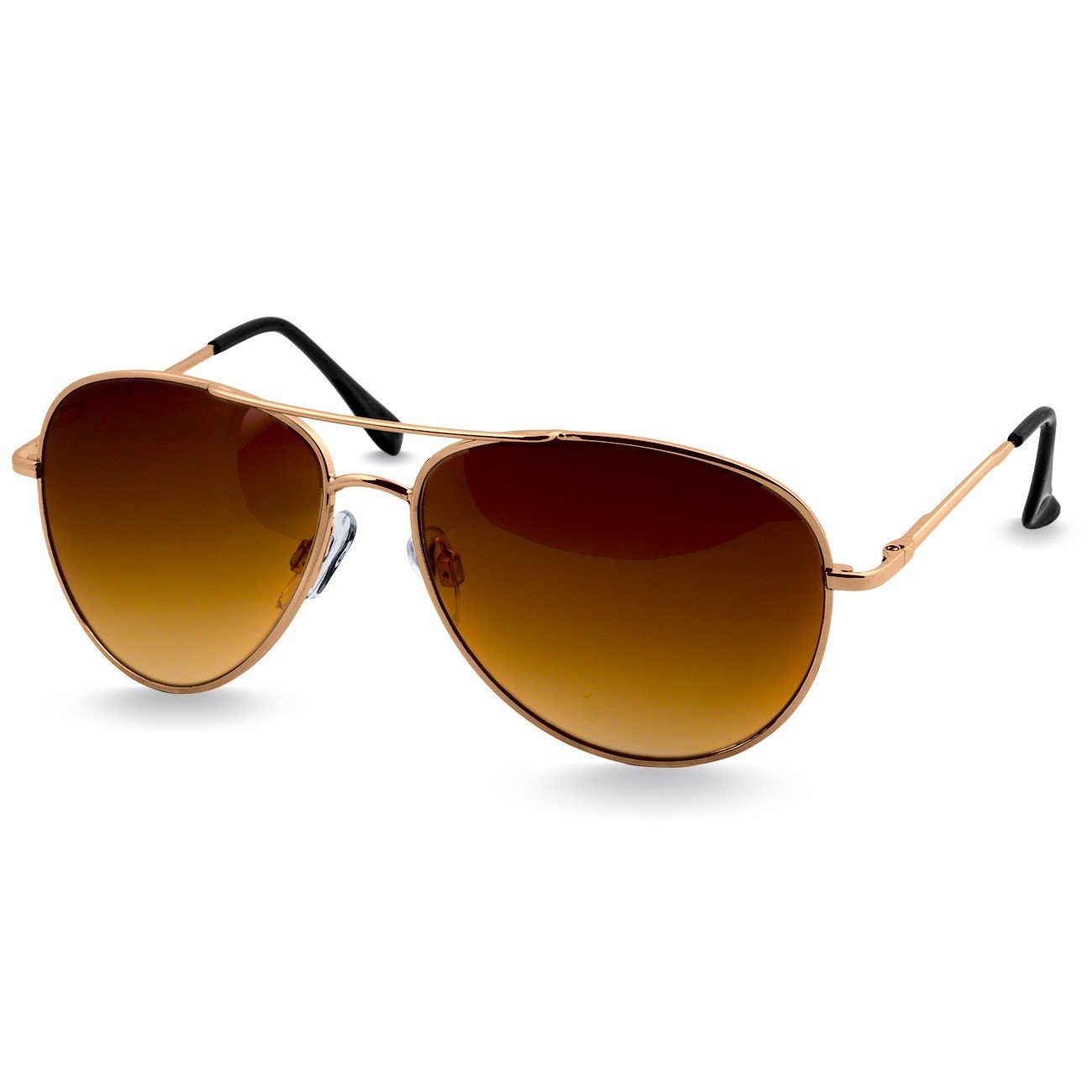 Caspar Sonnenbrille SG013 klassische Unisex Retro Pilotenbrille gold / braun getönt