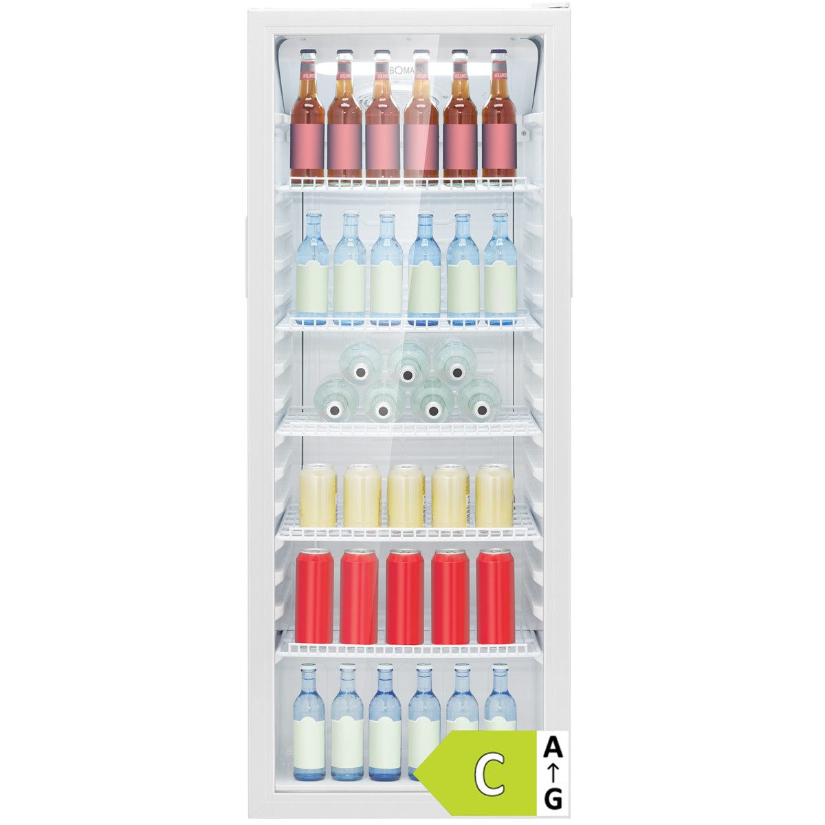 BOMANN Getränkekühlschrank KSG 7292, 143 cm hoch, 55 cm breit, MultiAirflow-System, Energieklasse C, 143cm
