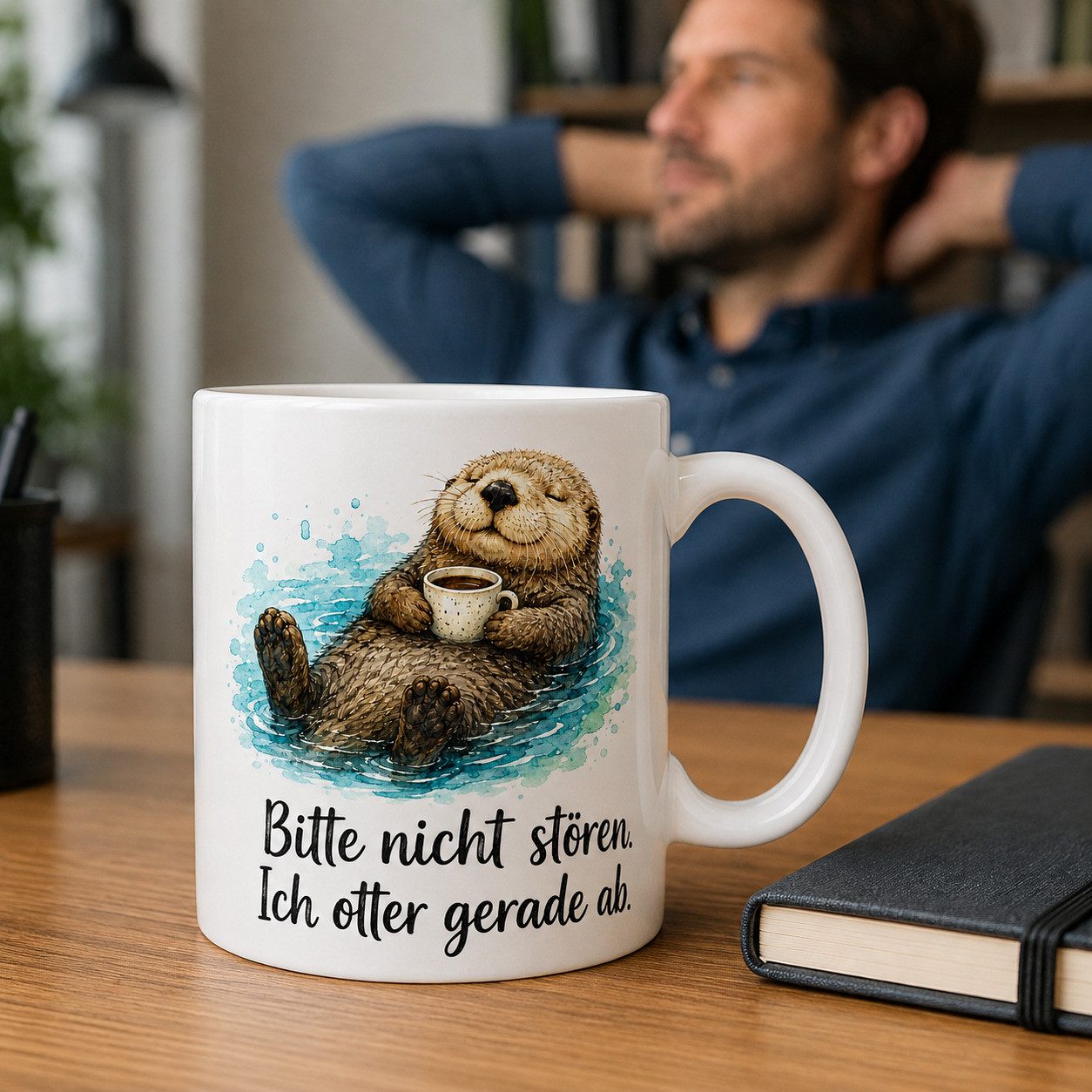 WS-Trend Tasse Otter Kaffeetasse - Geschenkidee mit Spruch - weiss aus Keramik 330 ml, Keramik – Bild 3 von 4