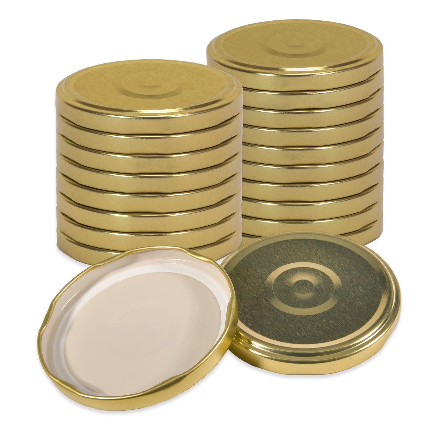 Oputec Einmachglas 20x Schraubdeckel TO82 Gold - Twist Off Ersatzdeckel für Einmachgläser, Metall