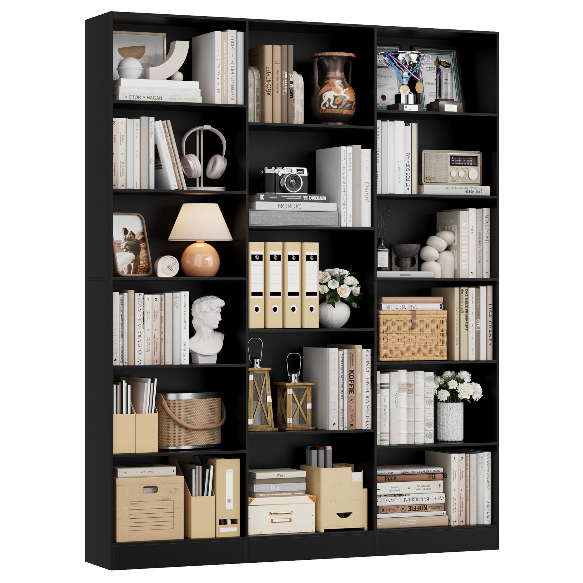 Homfa Bücherregal 188cm Standregal Büroregal Bücherschrank, mit 17 Fächern, günstig online kaufen