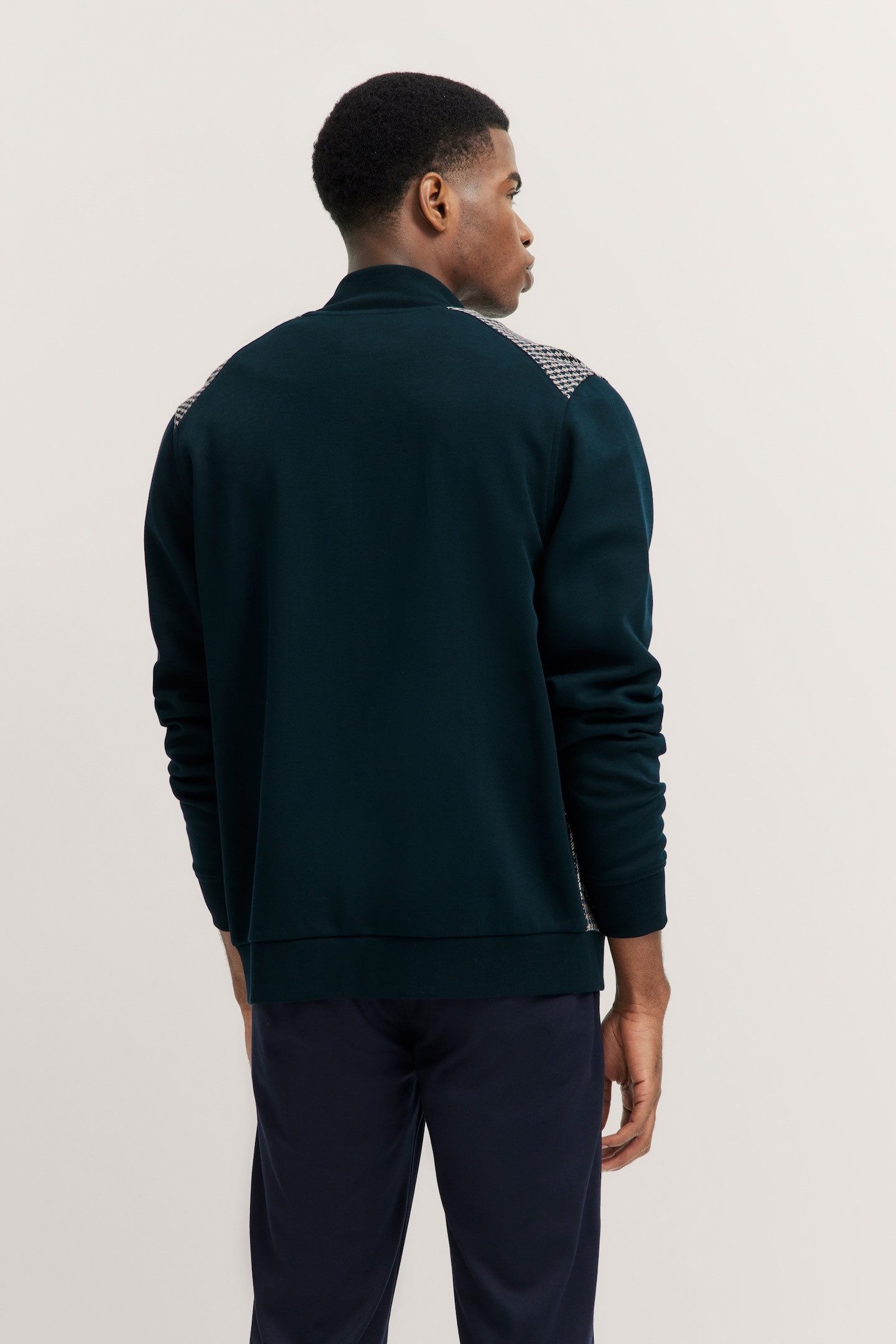 bugatti Sweatjacke mit Collegekragen