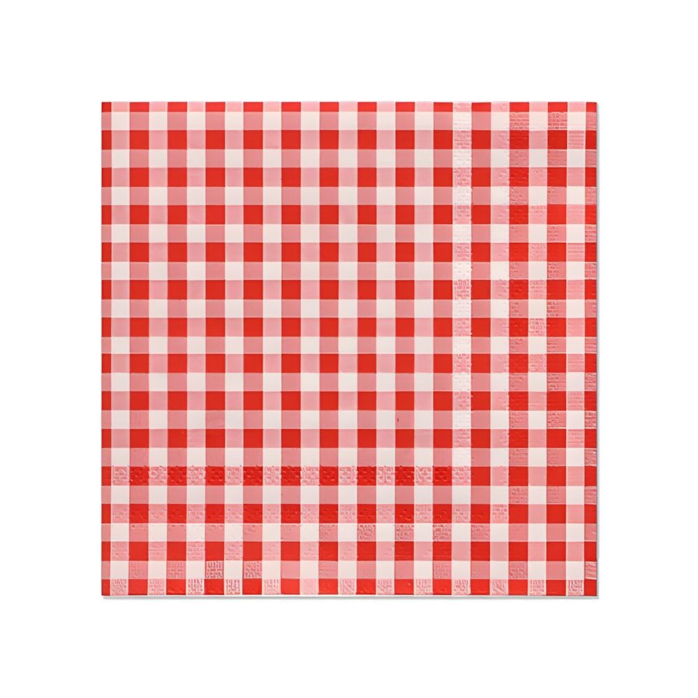 PAPSTAR Papierserviette Servietten, 3-lagig 1/4-Falz 25 cm x 25 cm rot Vichy Karo 280 Stk